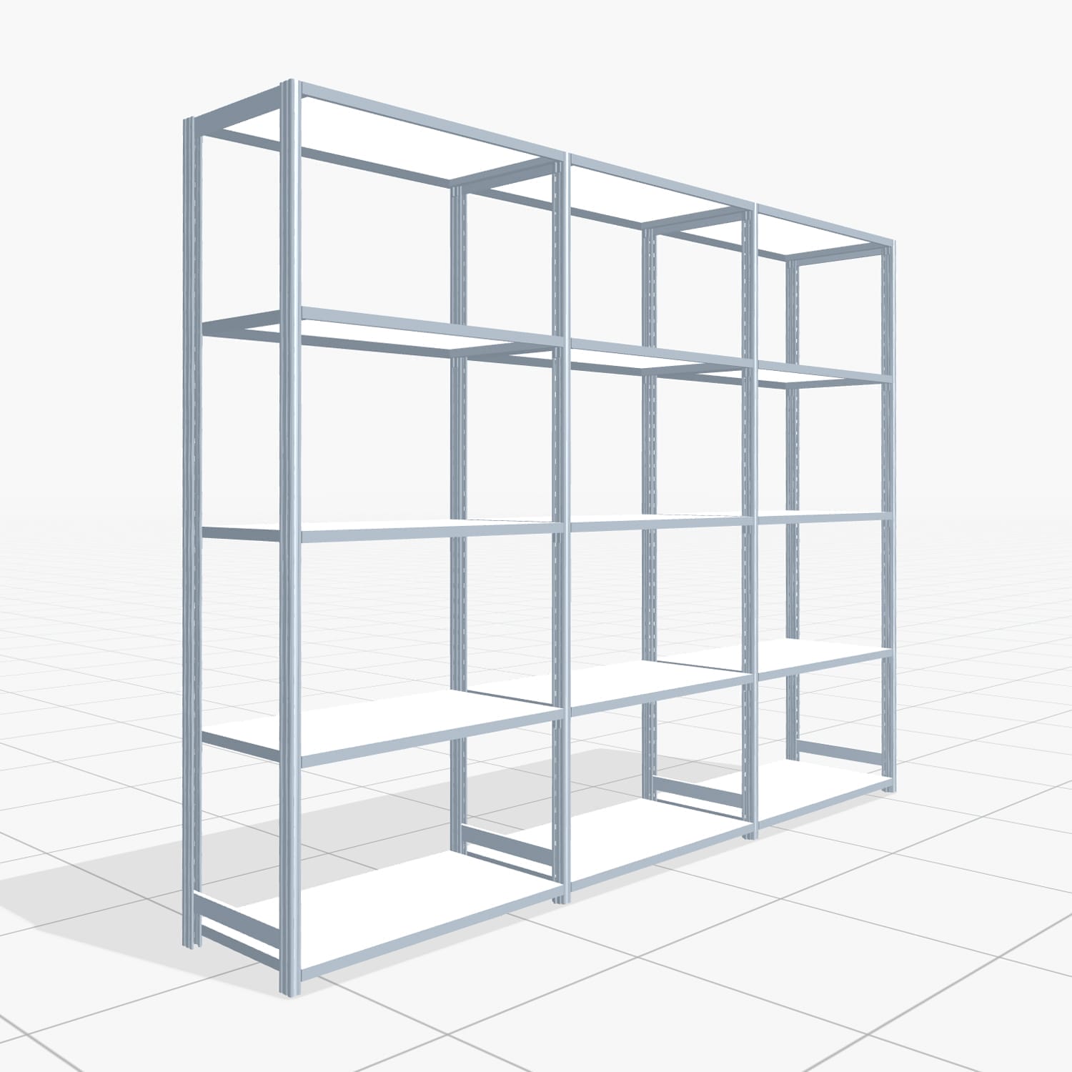 Legbordstelling FBX 4000, H: 2.250 mm, B: 3.023 mm mm, T: 500 mm, Niveaus: 5