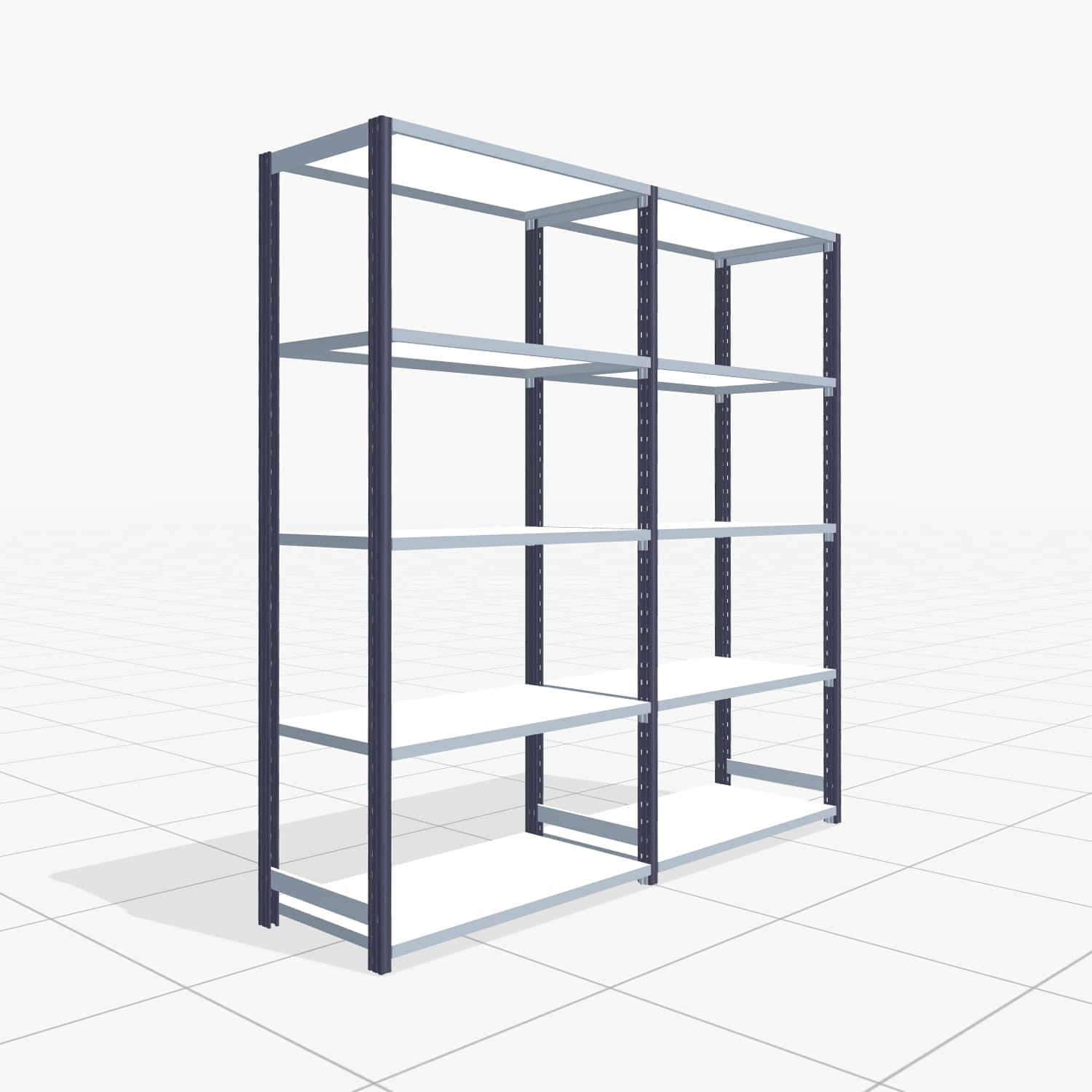 Legbordstelling FBX 4000, H: 2.000 mm, B: 2.026 mm mm, T: 500 mm, Niveaus: 5
