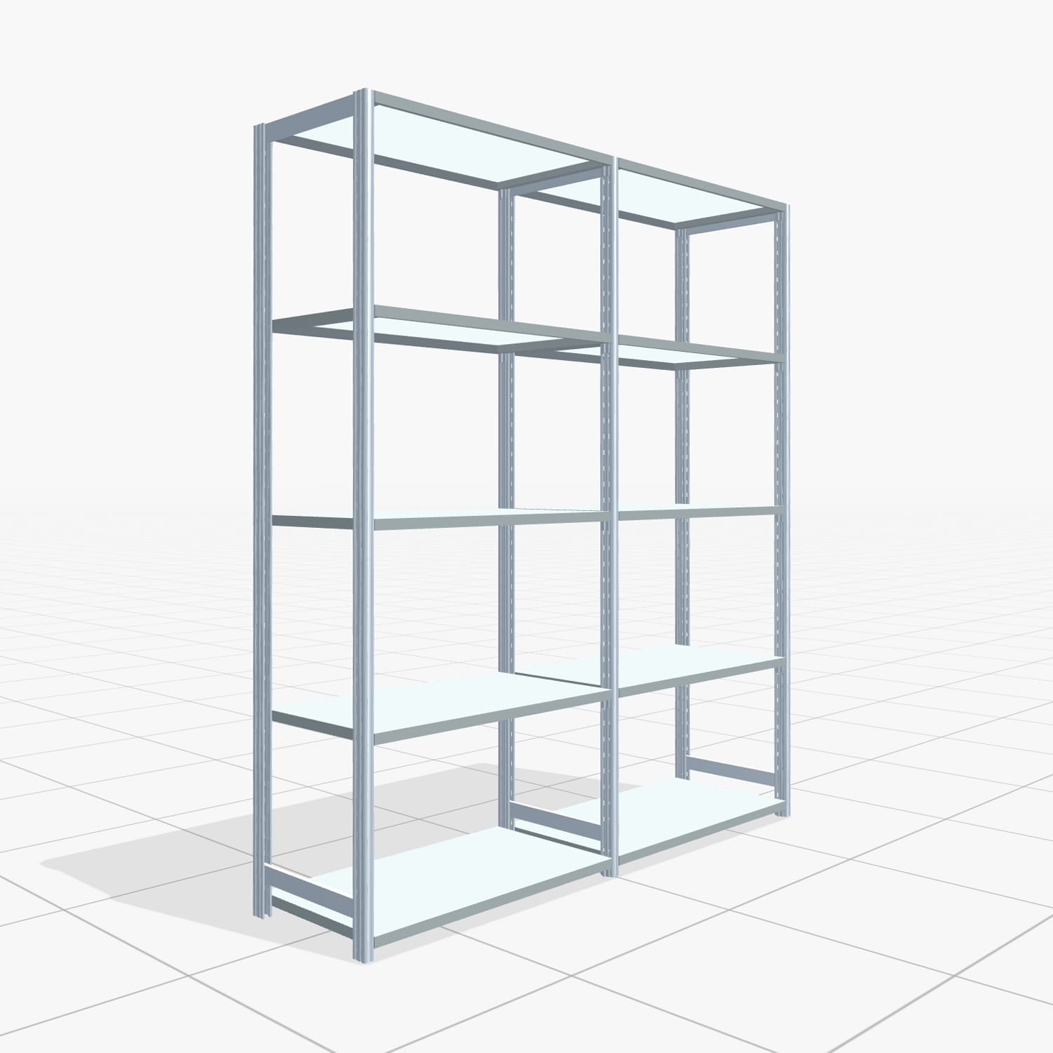 Legbordstelling FBX 4000, H: 2.250 mm, B: 2.026 mm mm, T: 500 mm, Niveaus: 5