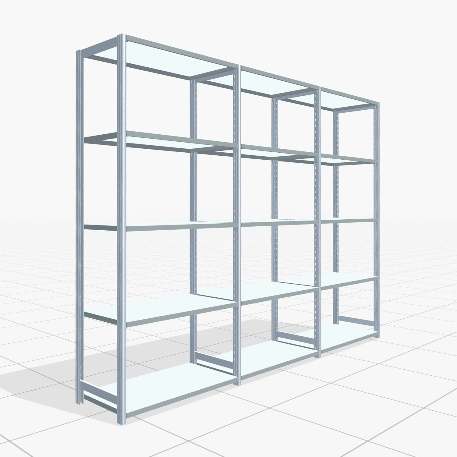 Legbordstelling FBX 4000, H: 2.250 mm, B: 3.023 mm mm, T: 500 mm, Niveaus: 5