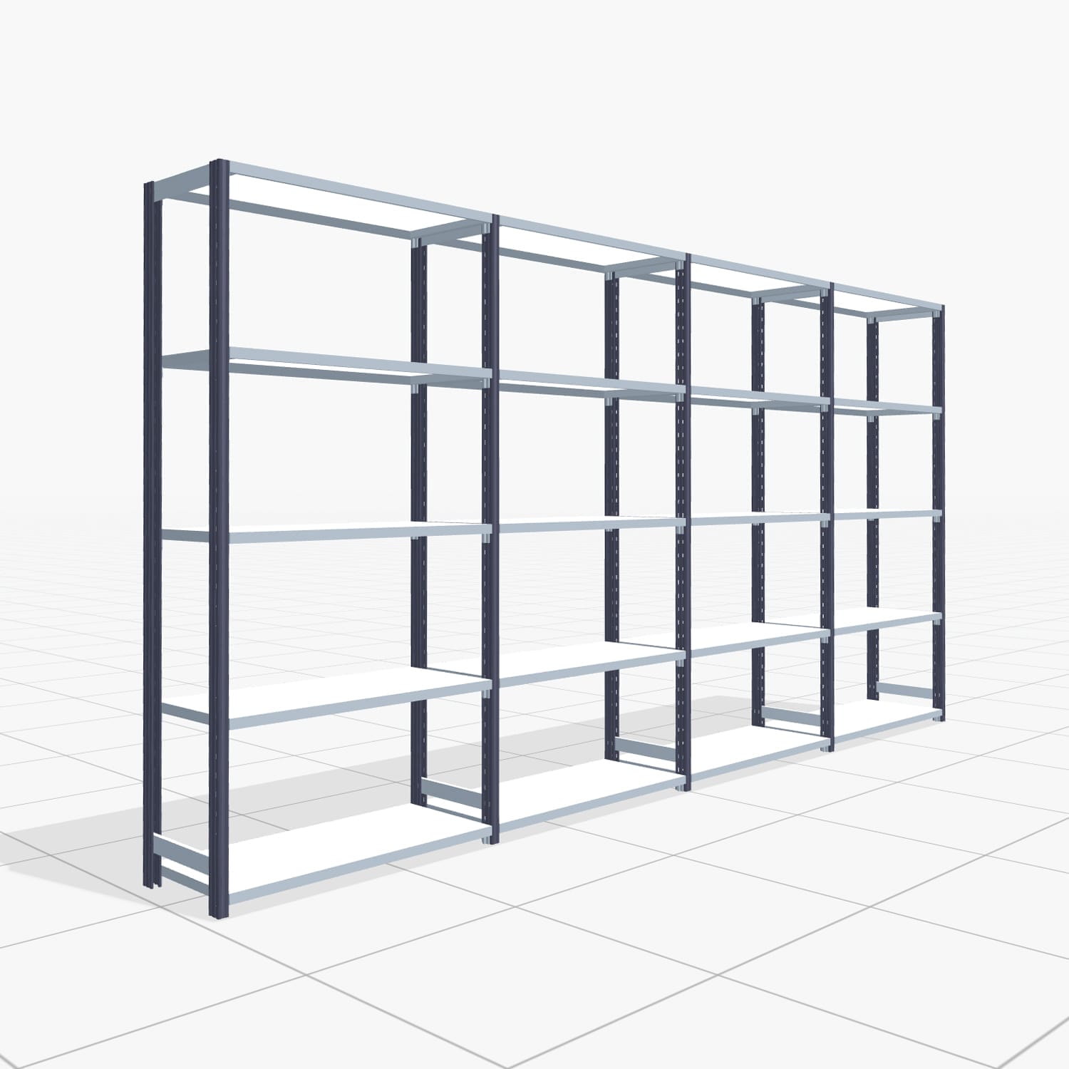 Legbordstelling FBX 4000, H: 2.000 mm, B: 4.020 mm mm, T: 400 mm, Niveaus: 5