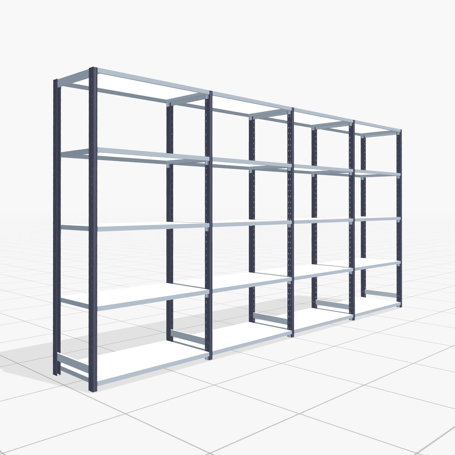 Legbordstelling FBX 4000, H: 2.000 mm, B: 4.020 mm mm, T: 500 mm, Niveaus: 5