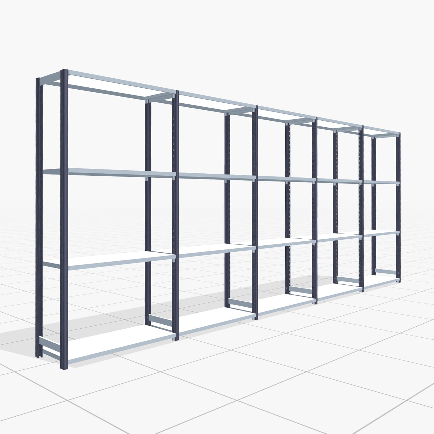 Legbordstelling FBX 4000, H: 2.000 mm, B: 5.017 mm mm, T: 400 mm, Niveaus: 4