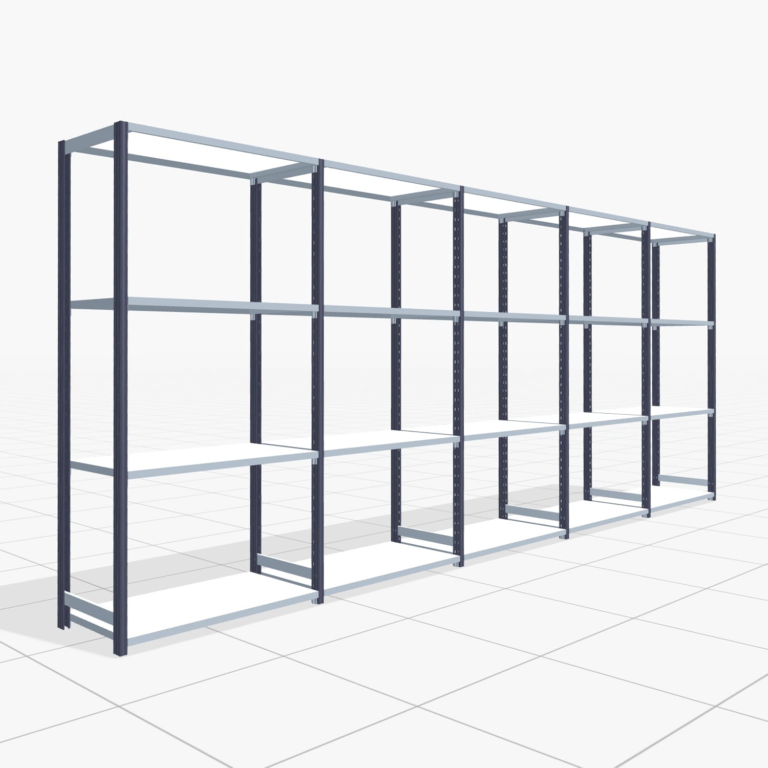 Legbordstelling FBX 4000, H: 2.000 mm, B: 5.017 mm mm, T: 500 mm, Niveaus: 4