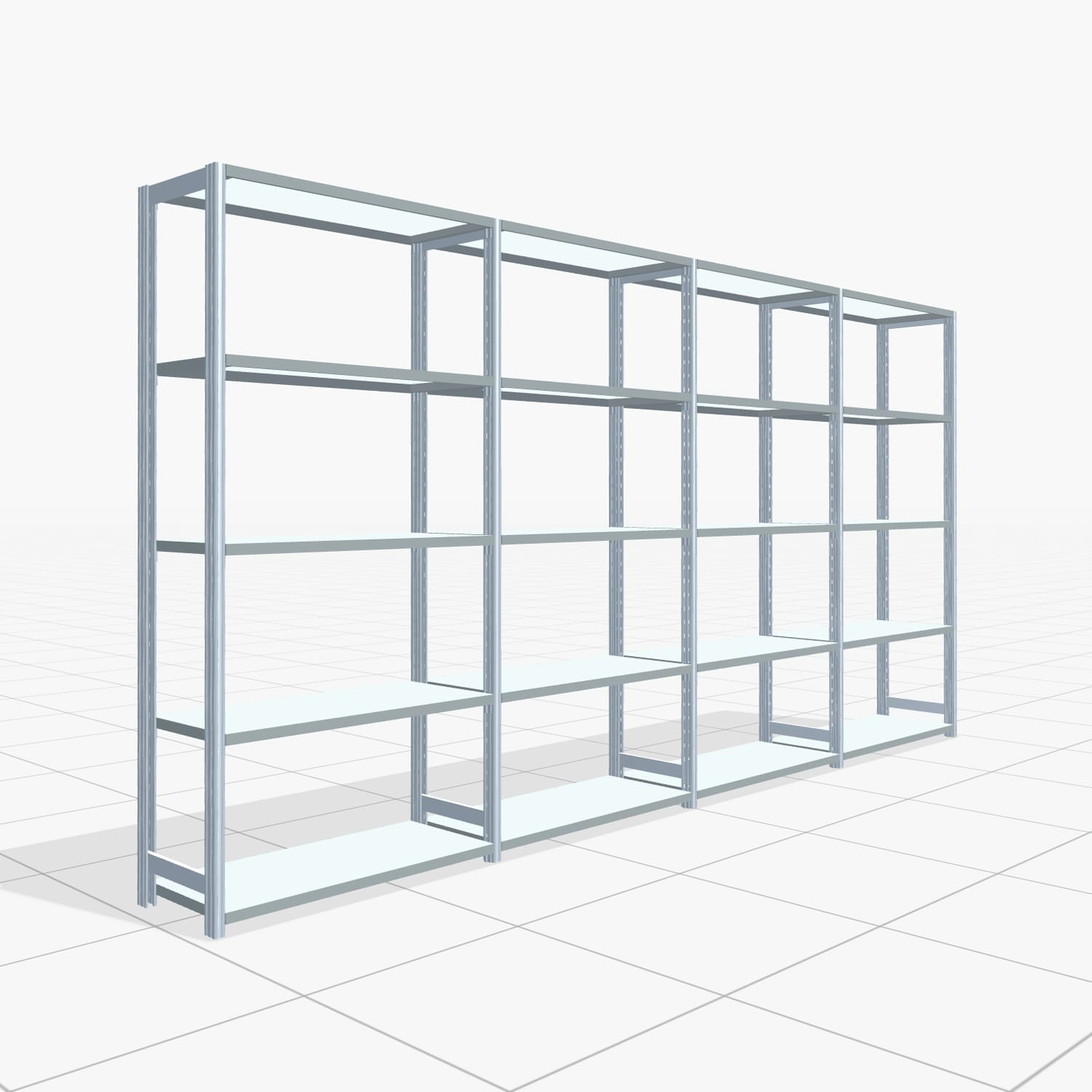 Legbordstelling FBX 4000, H: 2.000 mm, B: 4.020 mm mm, T: 400 mm, Niveaus: 5