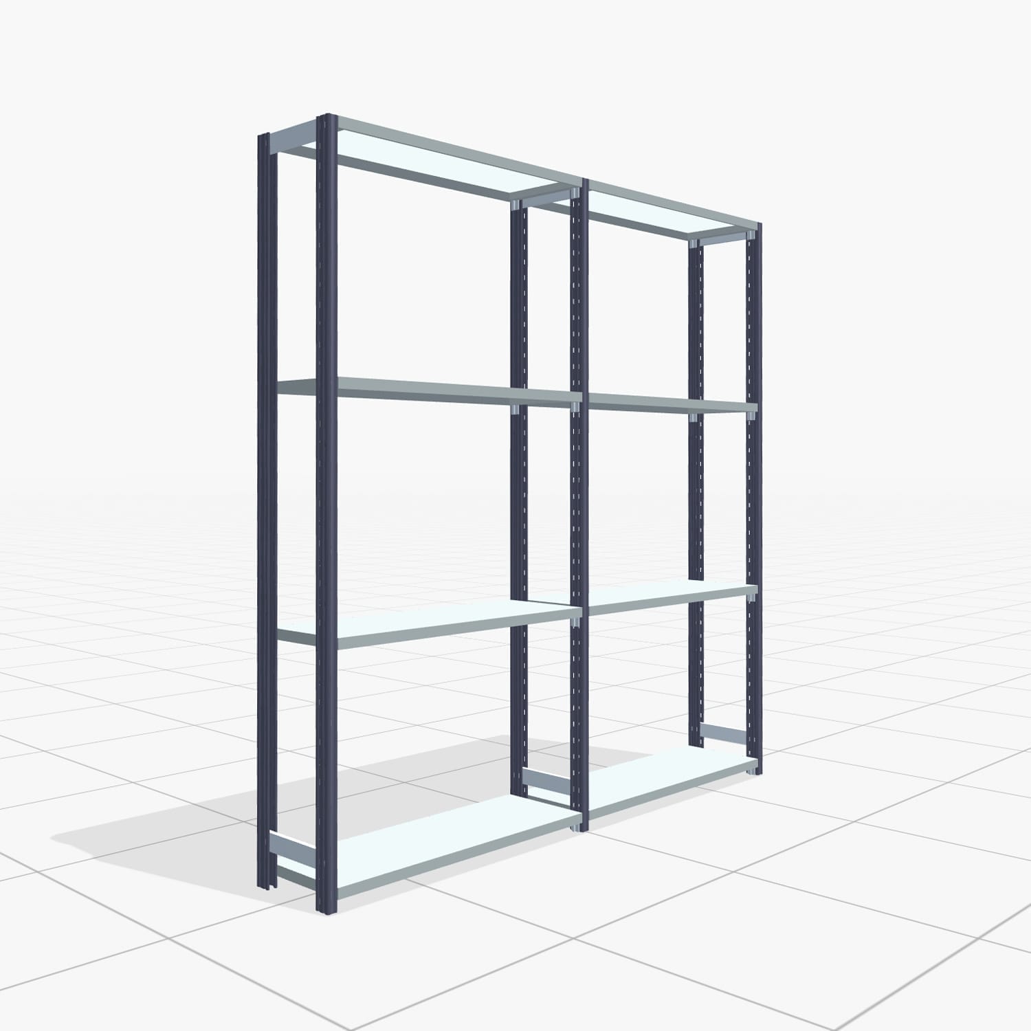 Legbordstelling FBX 4000, H: 2.000 mm, B: 2.026 mm mm, T: 300 mm, Niveaus: 4