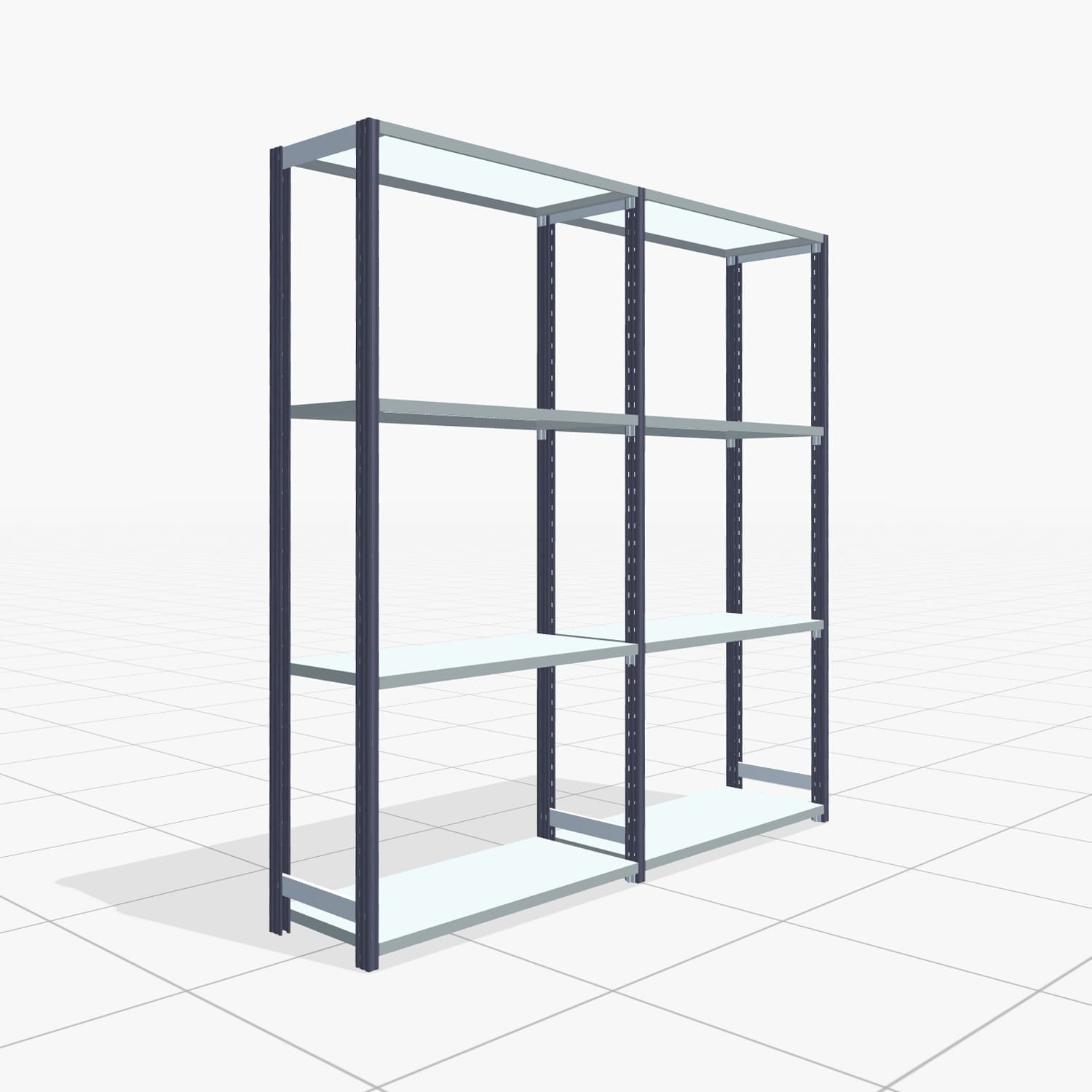 Legbordstelling FBX 4000, H: 2.000 mm, B: 2.026 mm mm, T: 400 mm, Niveaus: 4