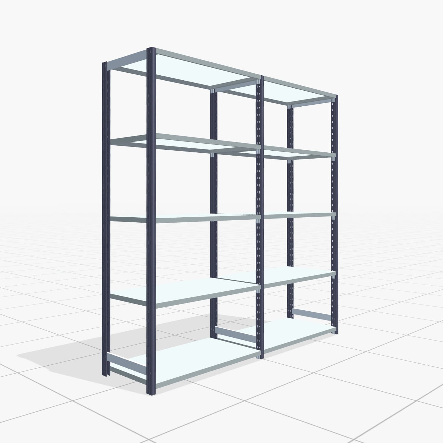 Legbordstelling FBX 4000, H: 2.000 mm, B: 2.026 mm mm, T: 500 mm, Niveaus: 5