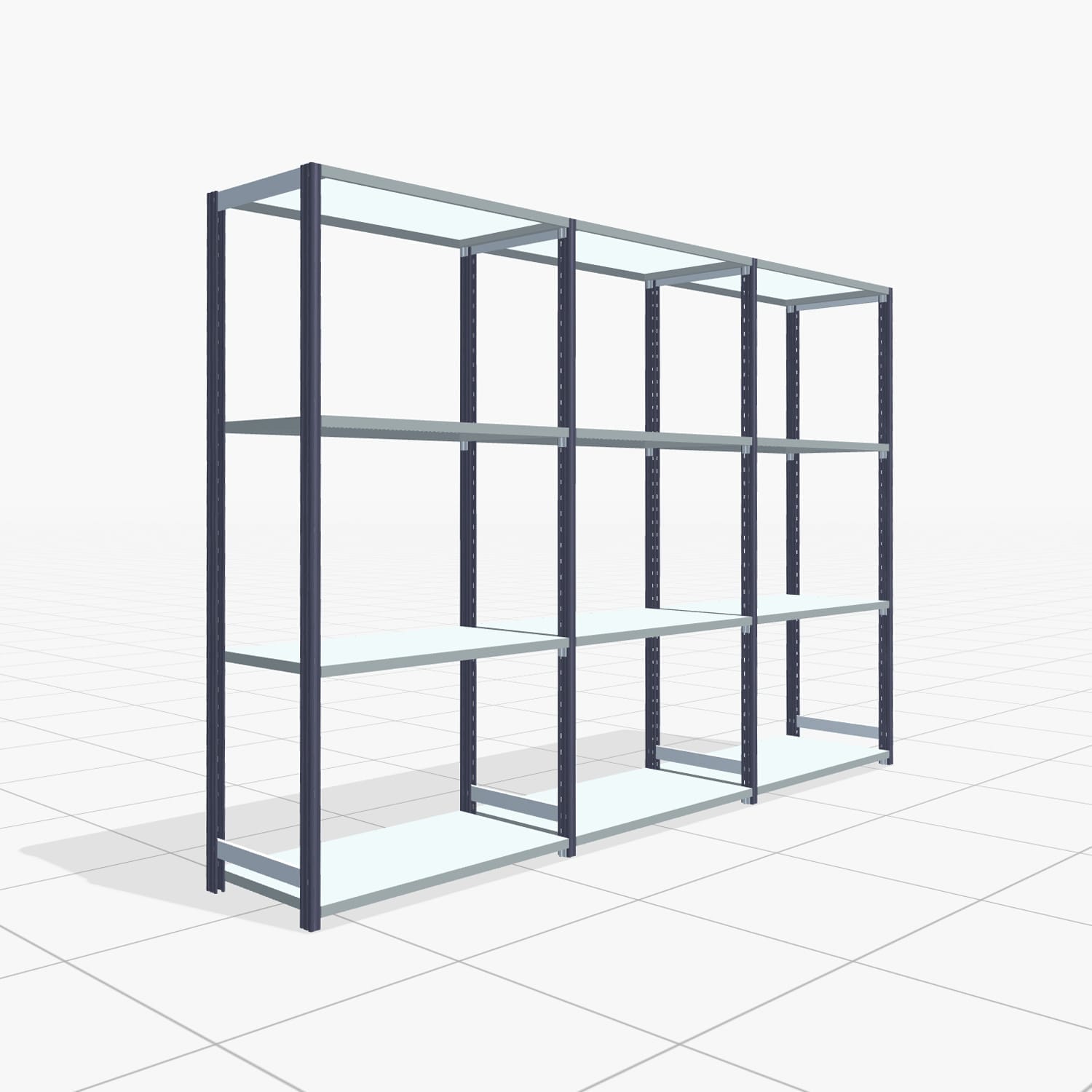 Legbordstelling FBX 4000, H: 2.000 mm, B: 3.023 mm mm, T: 500 mm, Niveaus: 4