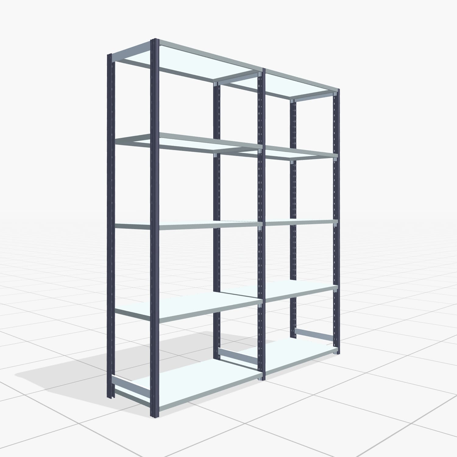 Legbordstelling FBX 4000, H: 2.250 mm, B: 2.026 mm mm, T: 500 mm, Niveaus: 5