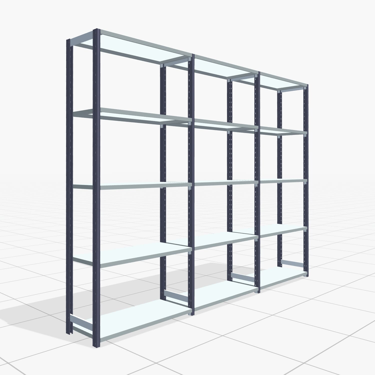 Legbordstelling FBX 4000, H: 2.250 mm, B: 3.023 mm mm, T: 400 mm, Niveaus: 5