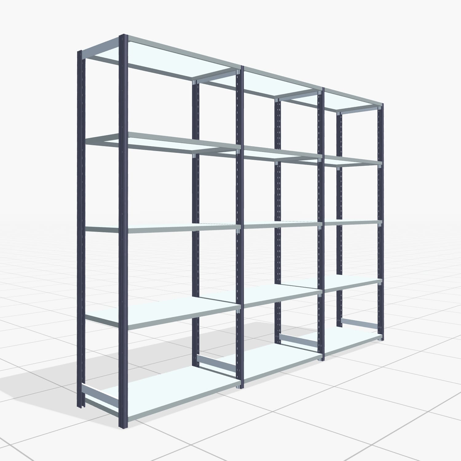 Legbordstelling FBX 4000, H: 2.250 mm, B: 3.023 mm mm, T: 500 mm, Niveaus: 5