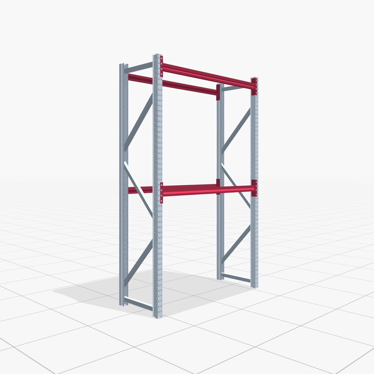 Magazijnstellingen WSX 5000, H: 2.400 mm, B: 1.626 mm mm, T: 600 mm, Niveaus: 3, Vakbreedte: 1.500 mm, Oplegging: ohne