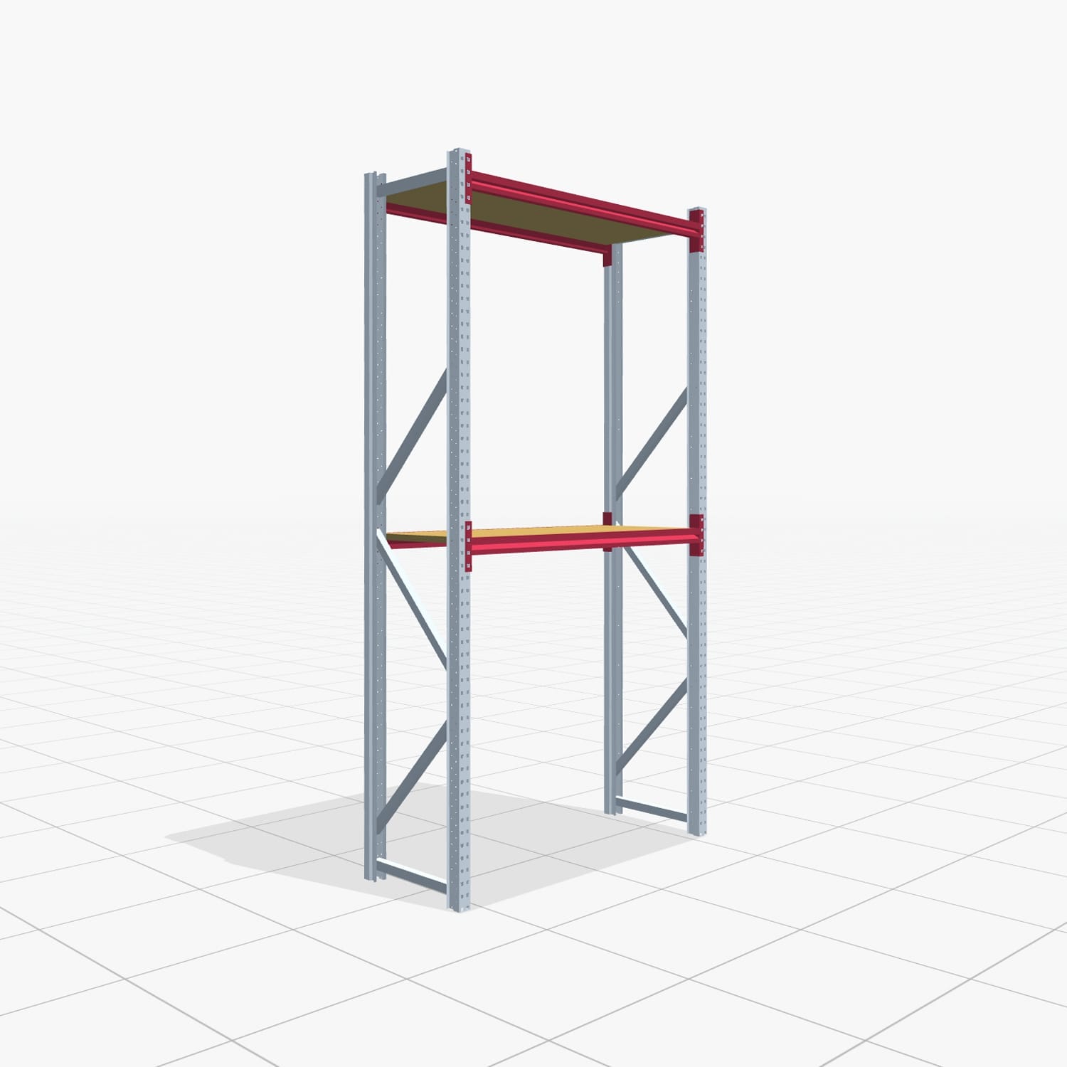 Magazijnstellingen WSX 5000, H: 3.000 mm, B: 1.626 mm mm, T: 600 mm, Niveaus: 3, Vakbreedte: 1.500 mm, Oplegging: Spanplatte