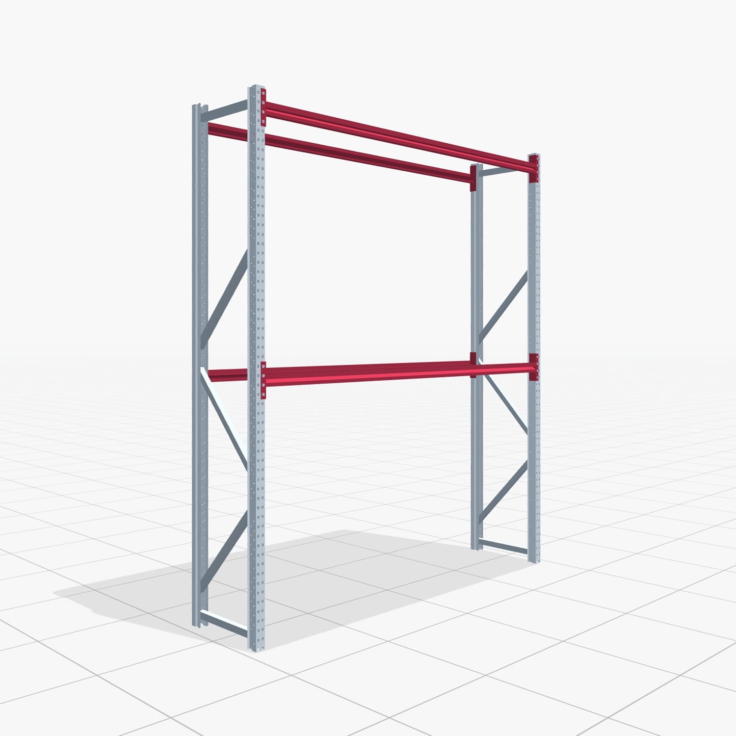 Magazijnstellingen WSX 5000, H: 3.000 mm, B: 2.616 mm mm, T: 600 mm, Niveaus: 3, Vakbreedte: 2.500 mm, Oplegging: ohne