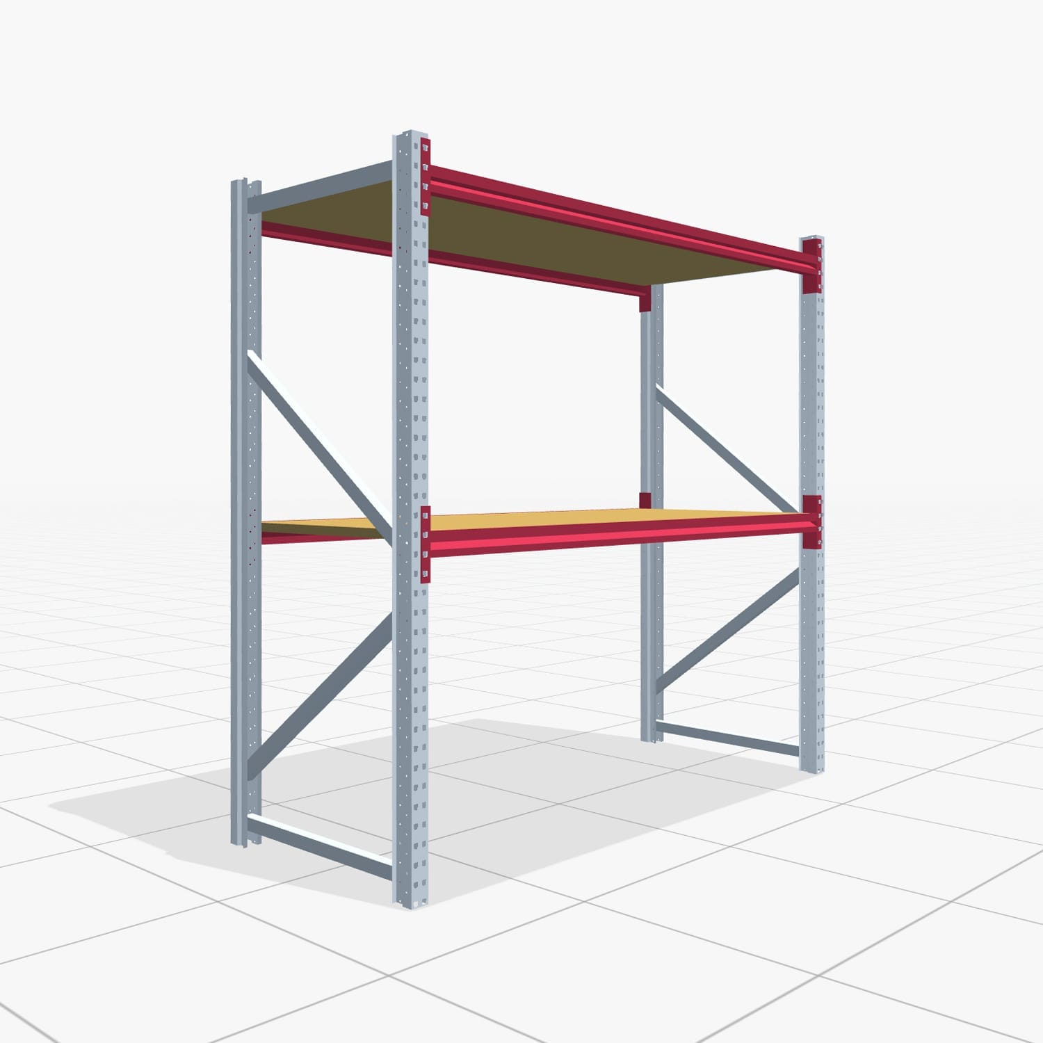 Magazijnstellingen WSX 5000, H: 2.000 mm, B: 2.121 mm mm, T: 800 mm, Niveaus: 3, Vakbreedte: 2.000 mm, Oplegging: Spanplatte