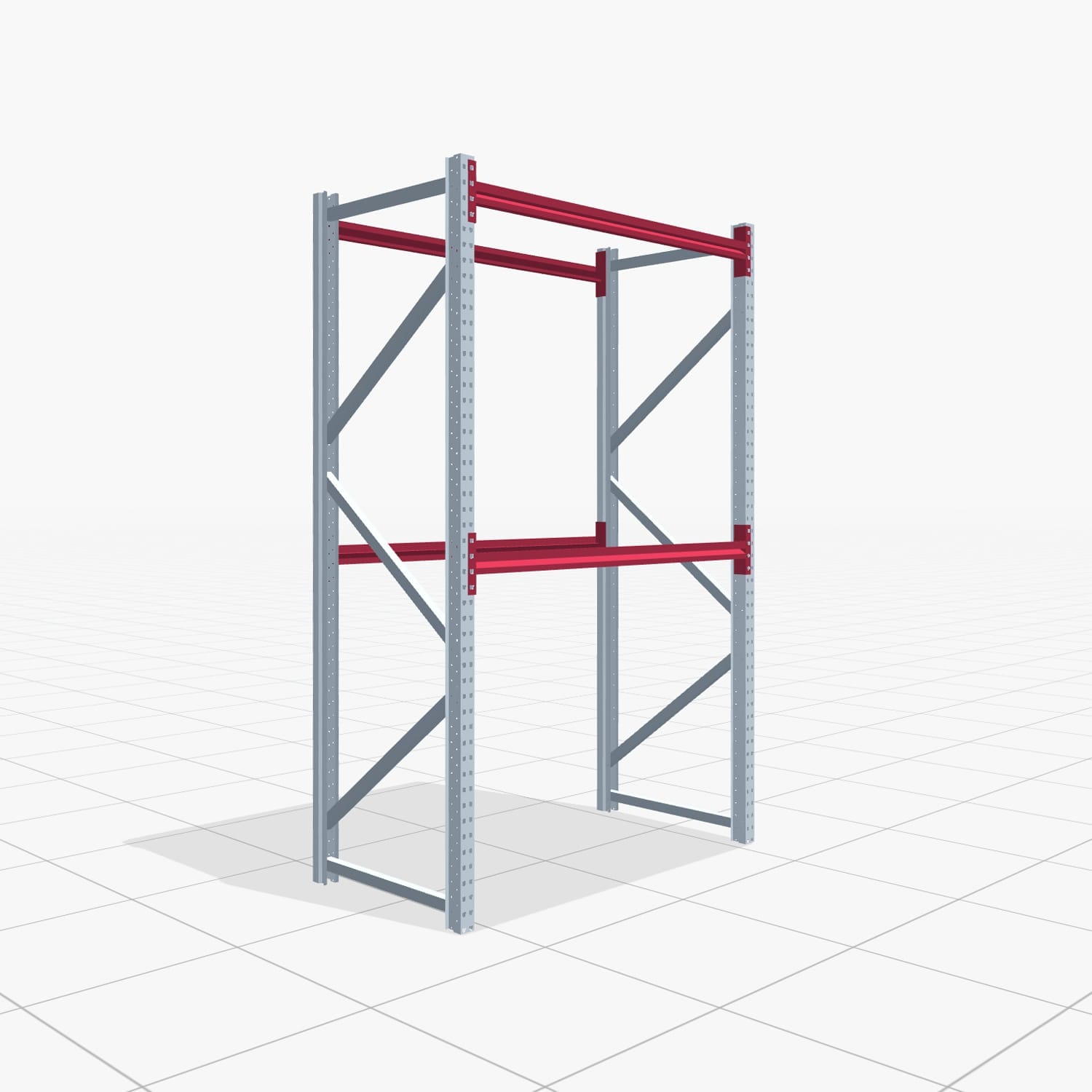 Magazijnstellingen WSX 5000, H: 2.400 mm, B: 1.626 mm mm, T: 800 mm, Niveaus: 3, Vakbreedte: 1.500 mm, Oplegging: ohne