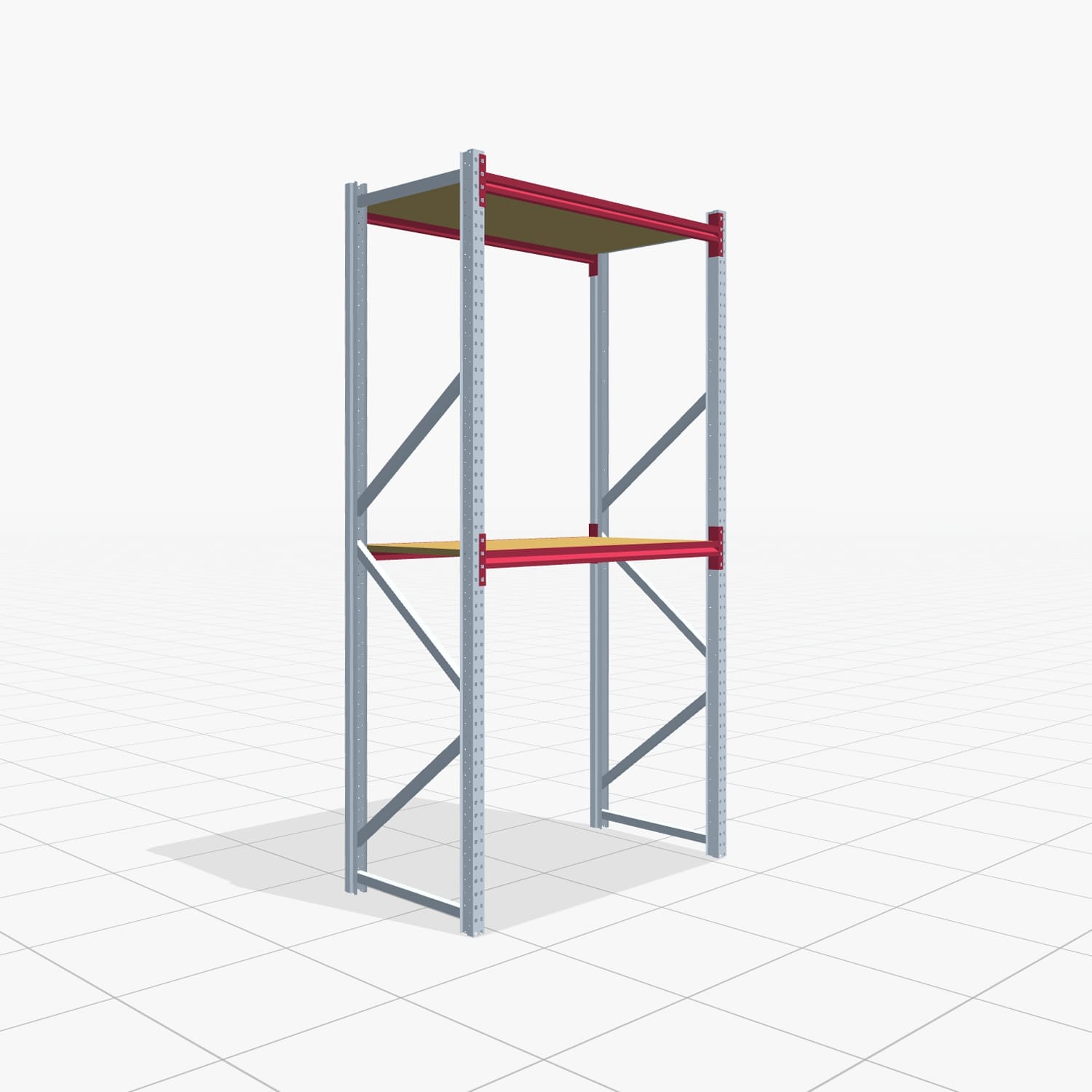 Magazijnstellingen WSX 5000, H: 3.000 mm, B: 1.626 mm mm, T: 800 mm, Niveaus: 3, Vakbreedte: 1.500 mm, Oplegging: Spanplatte