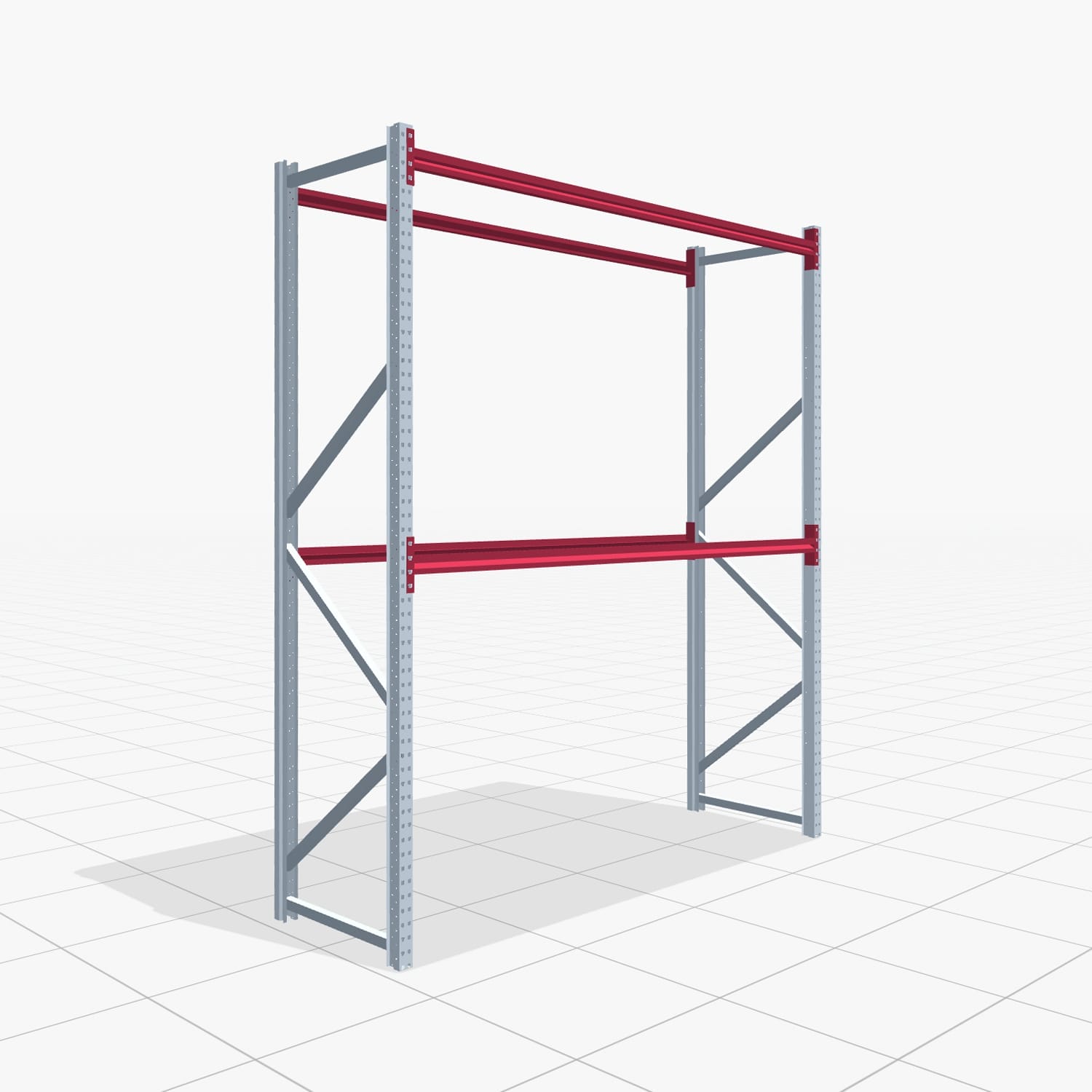 Magazijnstellingen WSX 5000, H: 3.000 mm, B: 2.616 mm mm, T: 800 mm, Niveaus: 3, Vakbreedte: 2.500 mm, Oplegging: ohne