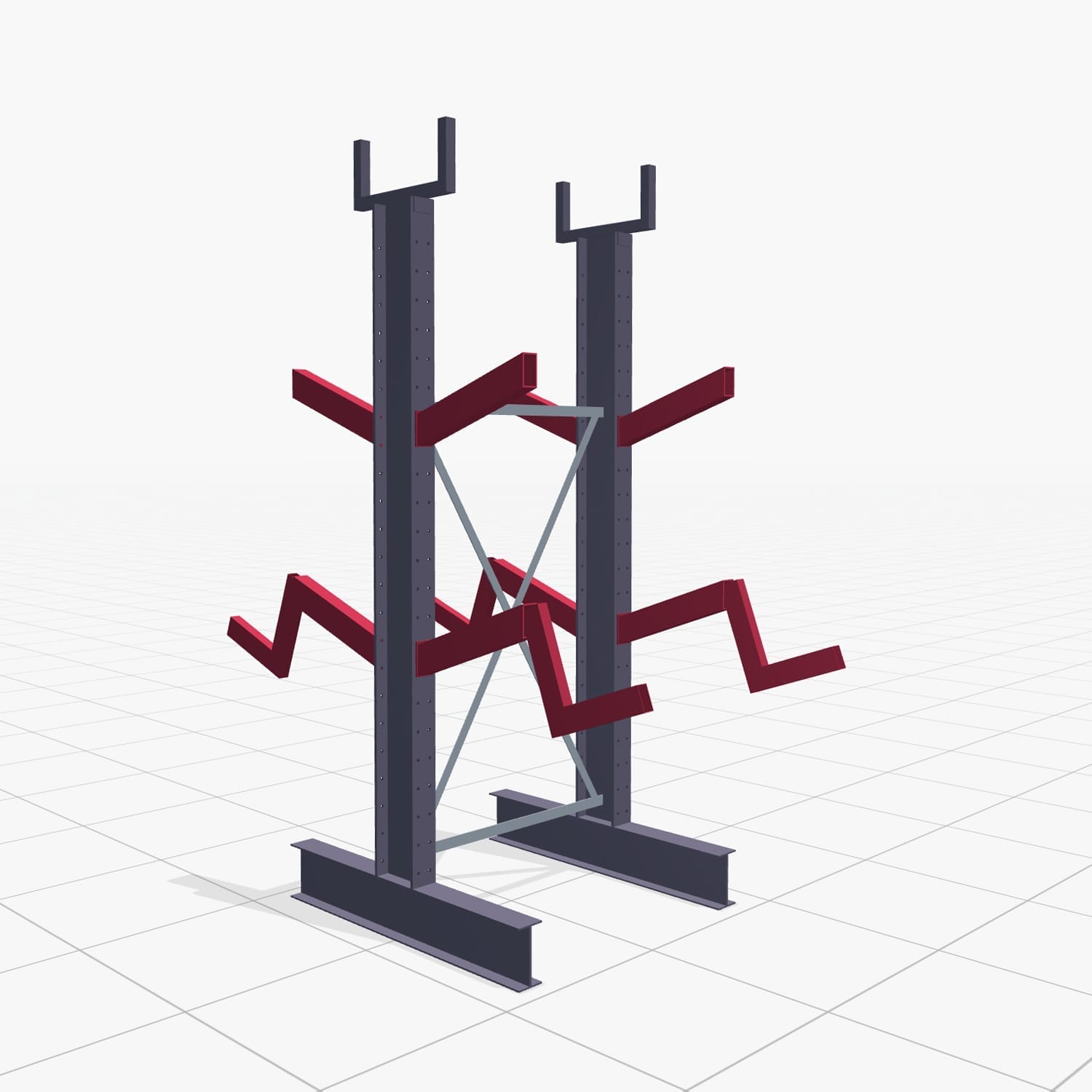 Schuine armstellingen KHX 3020, H: 2.500 mm (IPE 200), B: 1101 mm, aantal velden: 1