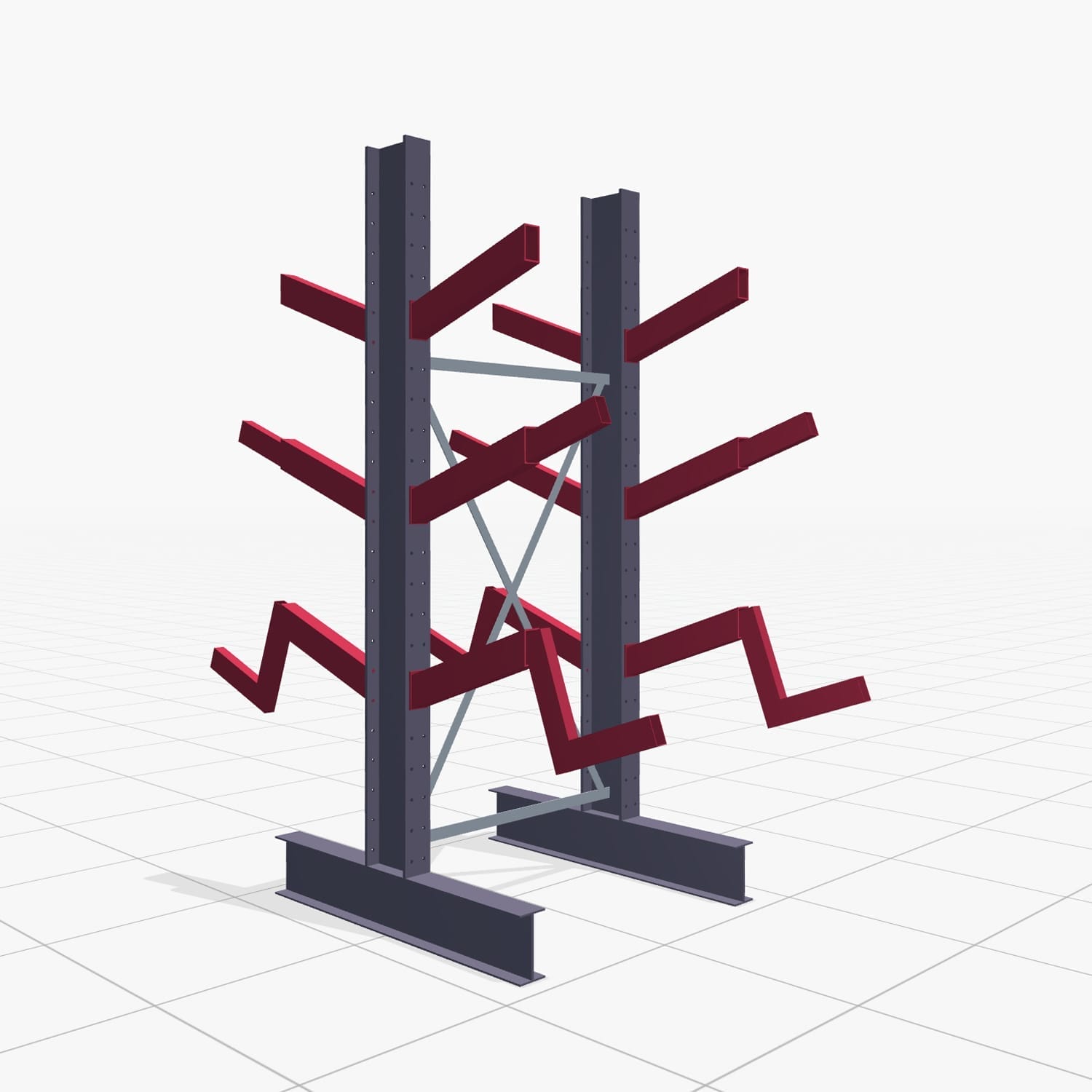 Schuine armstellingen KHX 3020, H: 2.500 mm (IPE 200), B: 1101 mm, aantal velden: 1