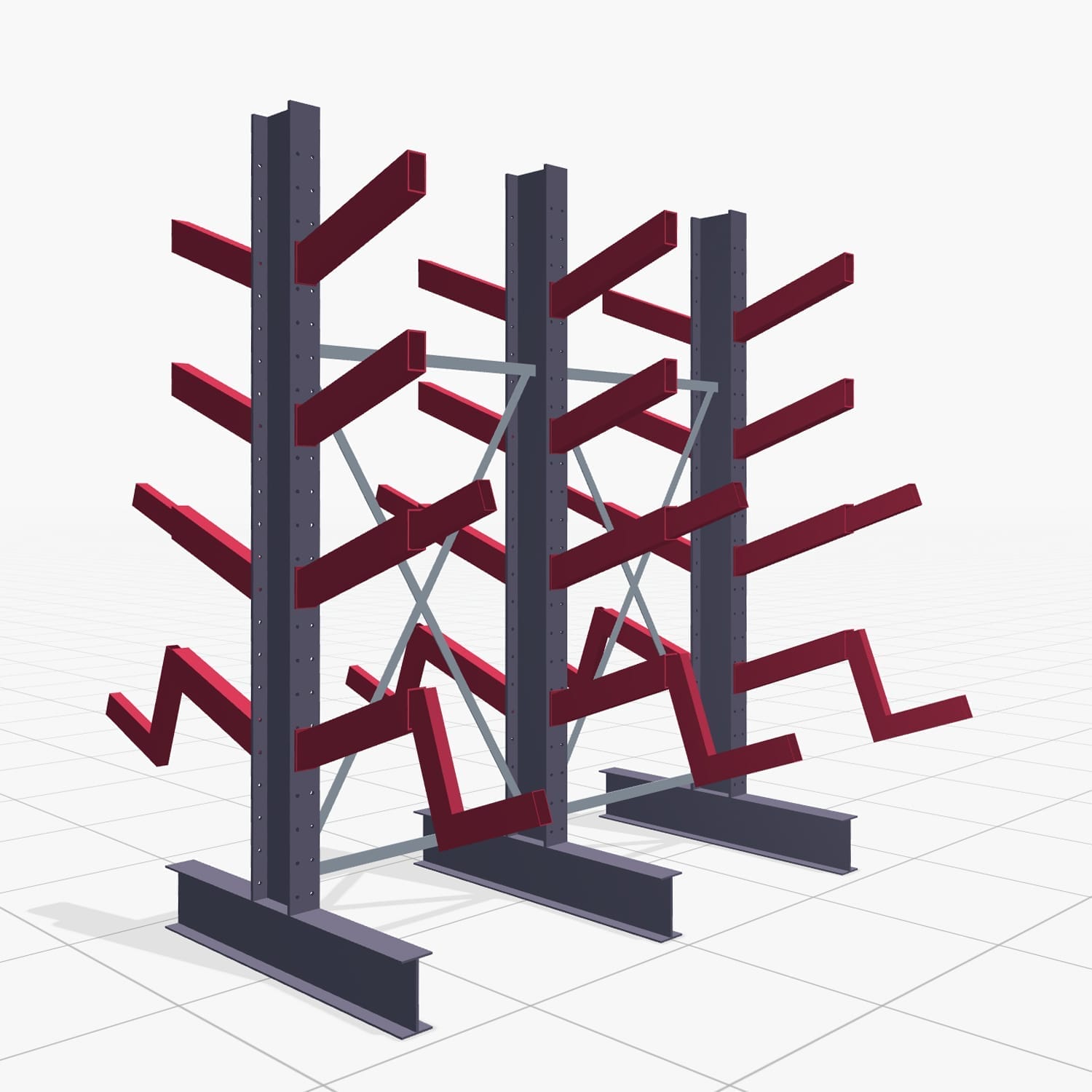 Schuine armstellingen KHX 3020, H: 2.500 mm (IPE 200), B: 2102 mm, aantal velden: 2