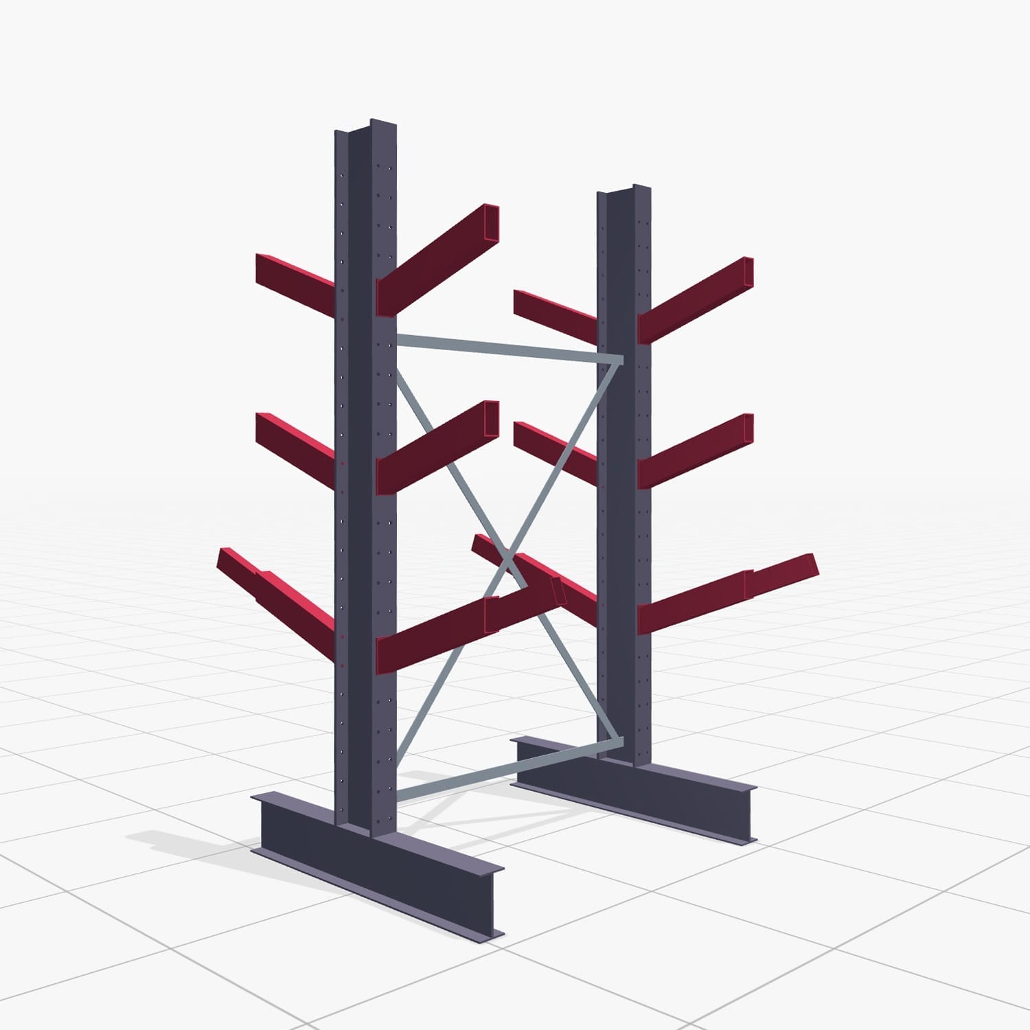 Schuine armstellingen KHX 3020, H: 2.500 mm (IPE 200), B: 1386 mm, aantal velden: 1