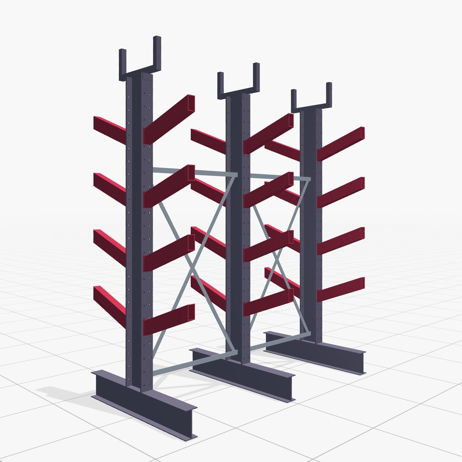 Schuine armstellingen KHX 3020, H: 2.500 mm (IPE 200), B: 2102 mm, aantal velden: 2
