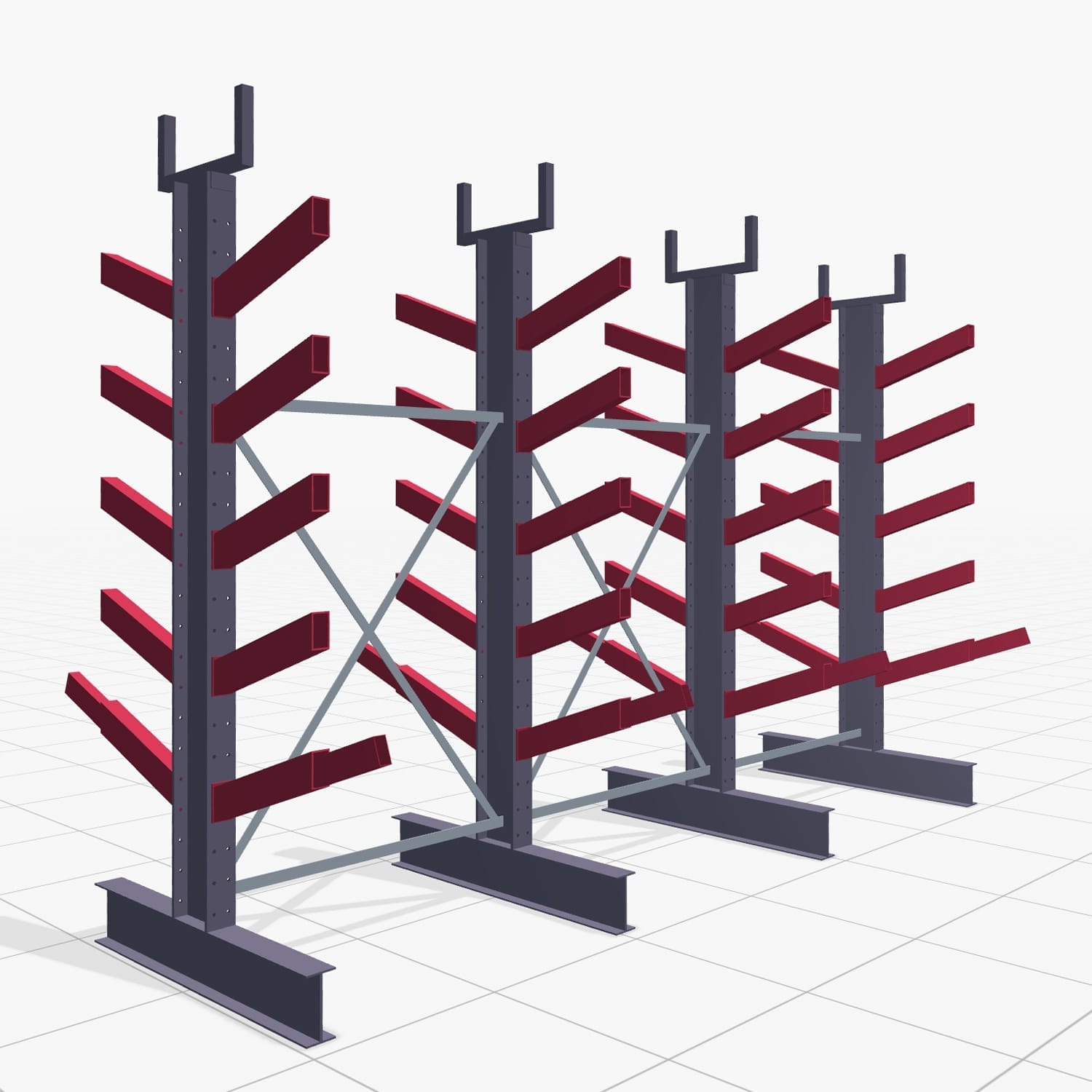 Schuine armstellingen KHX 3020, H: 2.500 mm (IPE 200), B: 3958 mm, aantal velden: 3