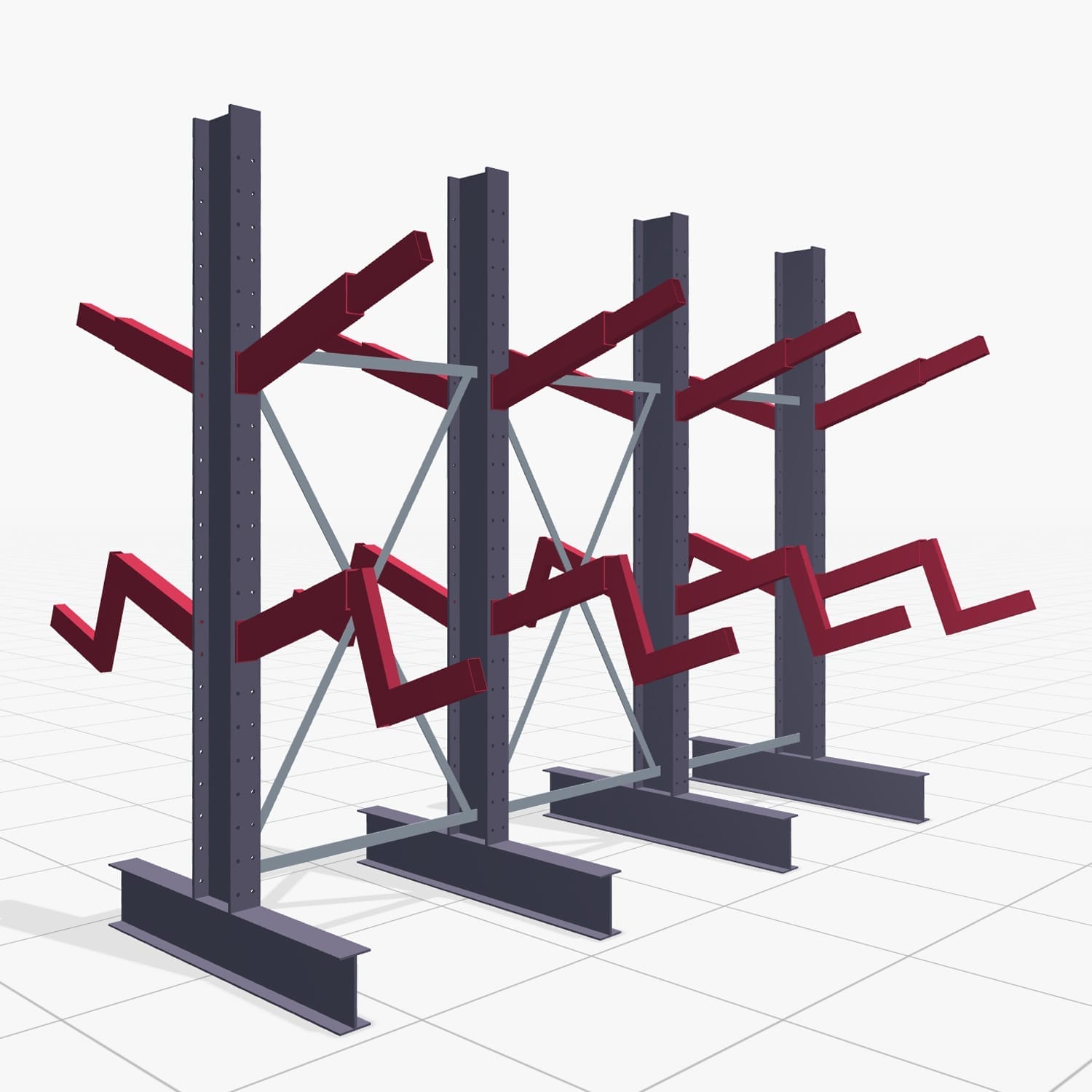 Schuine armstellingen KHX 3020, H: 2.500 mm (IPE 200), B: 3103 mm, aantal velden: 3