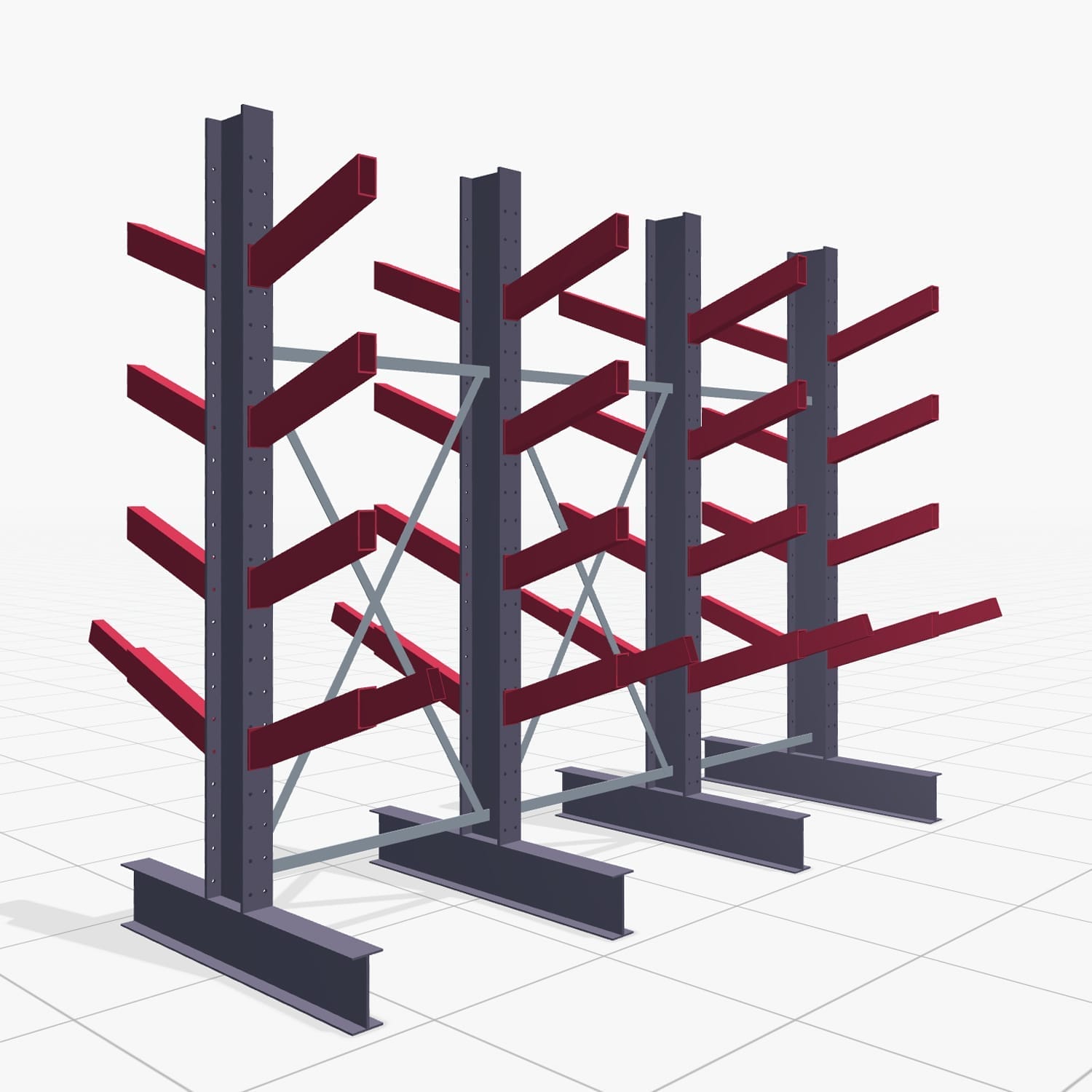 Schuine armstellingen KHX 3020, H: 2.500 mm (IPE 200), B: 3103 mm, aantal velden: 3