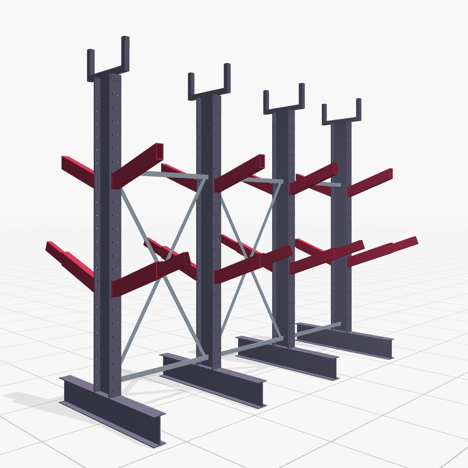 Schuine armstellingen KHX 3020, H: 2.500 mm (IPE 200), B: 3103 mm, aantal velden: 3