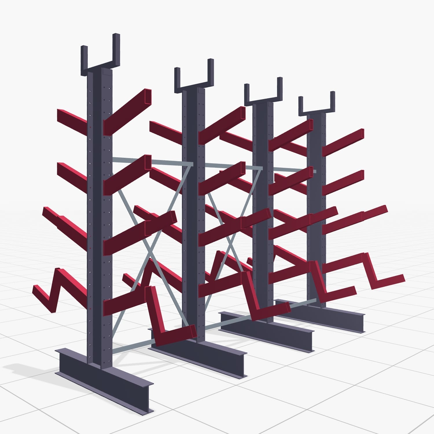 Schuine armstellingen KHX 3020, H: 2.500 mm (IPE 200), B: 3103 mm, aantal velden: 3