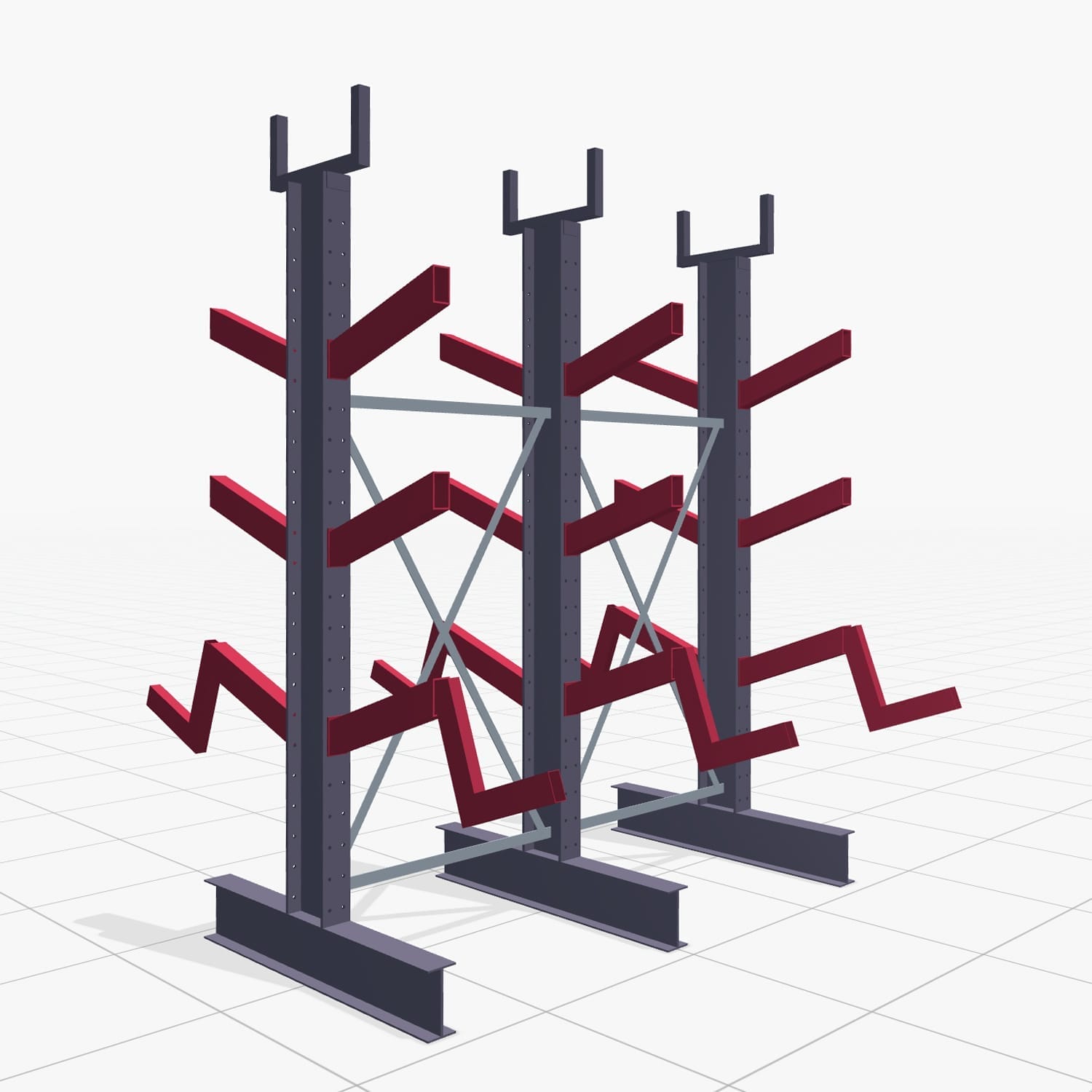 Schuine armstellingen KHX 3020, H: 2.500 mm (IPE 200), B: 2102 mm, aantal velden: 2