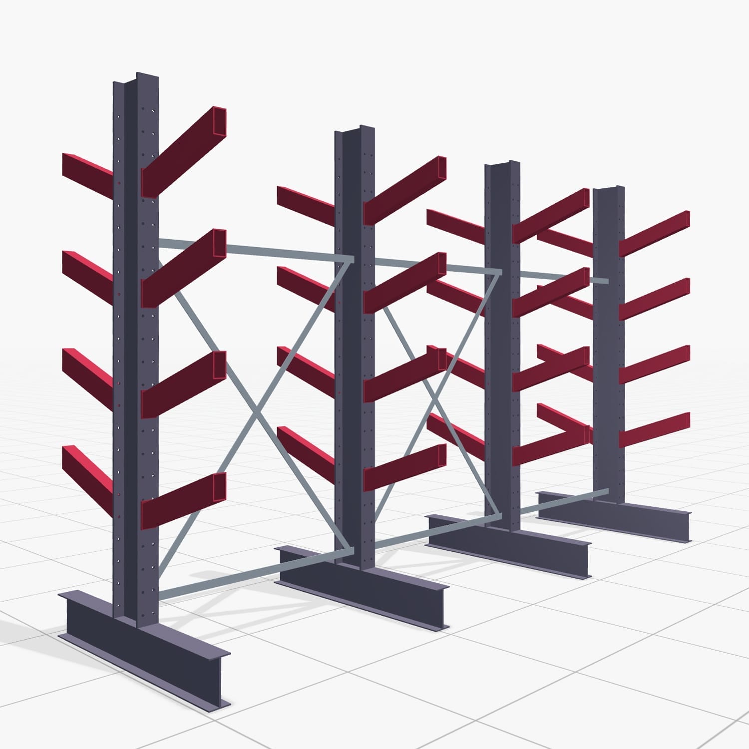 Schuine armstellingen KHX 3020, H: 2.500 mm (IPE 200), B: 3958 mm, aantal velden: 3
