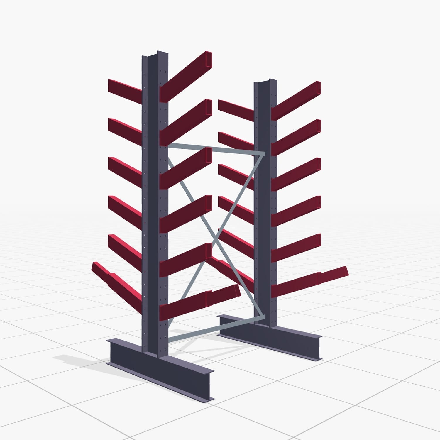 Schuine armstellingen KHX 3020, H: 2.500 mm (IPE 200), B: 1386 mm, aantal velden: 1