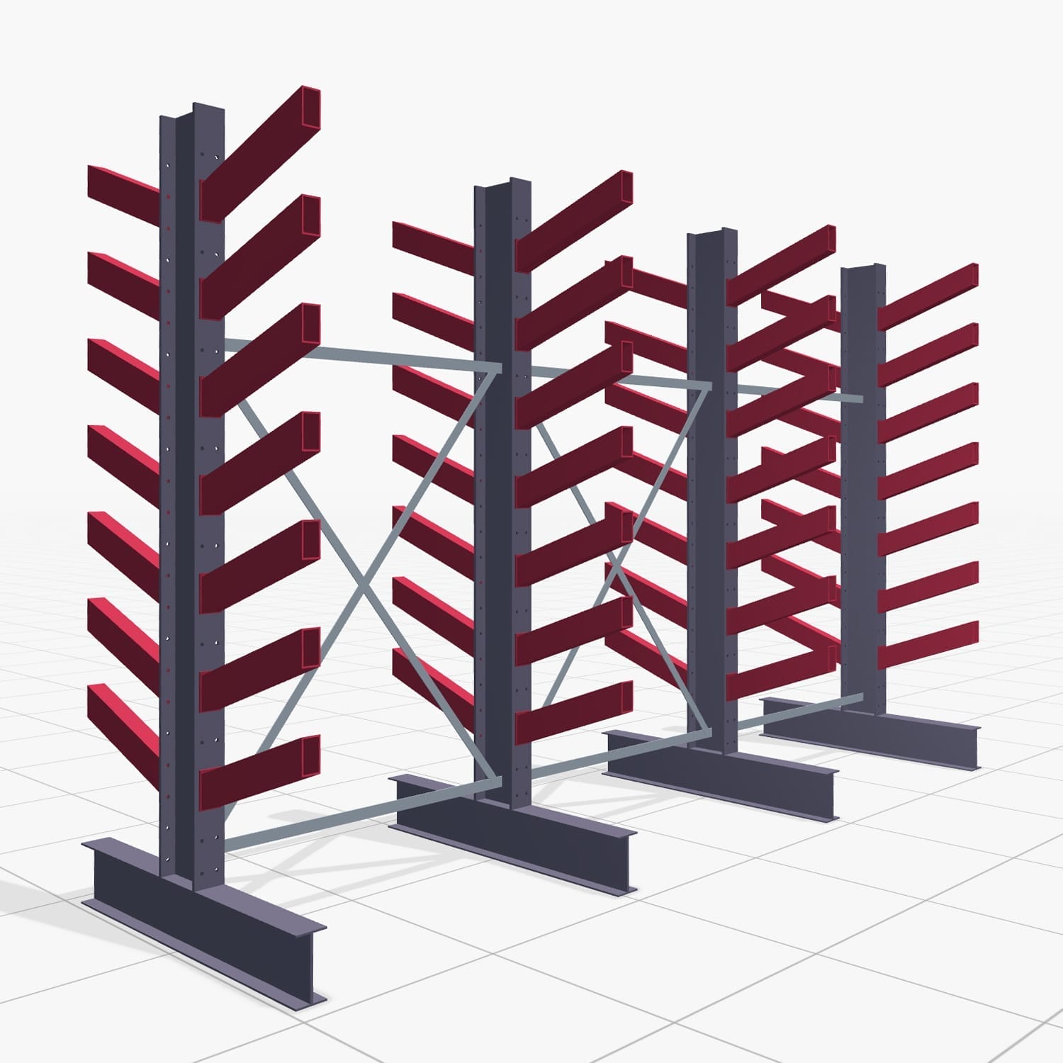 Schuine armstellingen KHX 3020, H: 2.500 mm (IPE 200), B: 3958 mm, aantal velden: 3