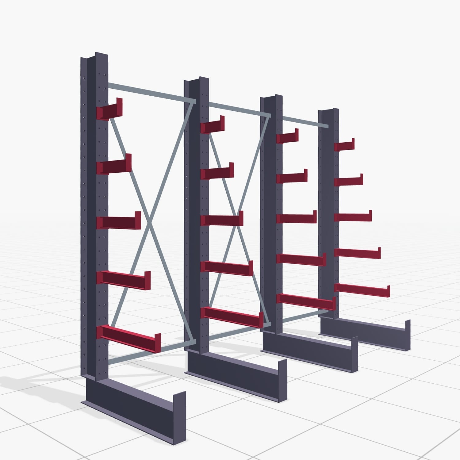 Kerstboomstellingen KHX 3030, H: 2.500 mm (IPE 140), B: 3067 mm, Aantal velden: 3, eenzijdig gebruik