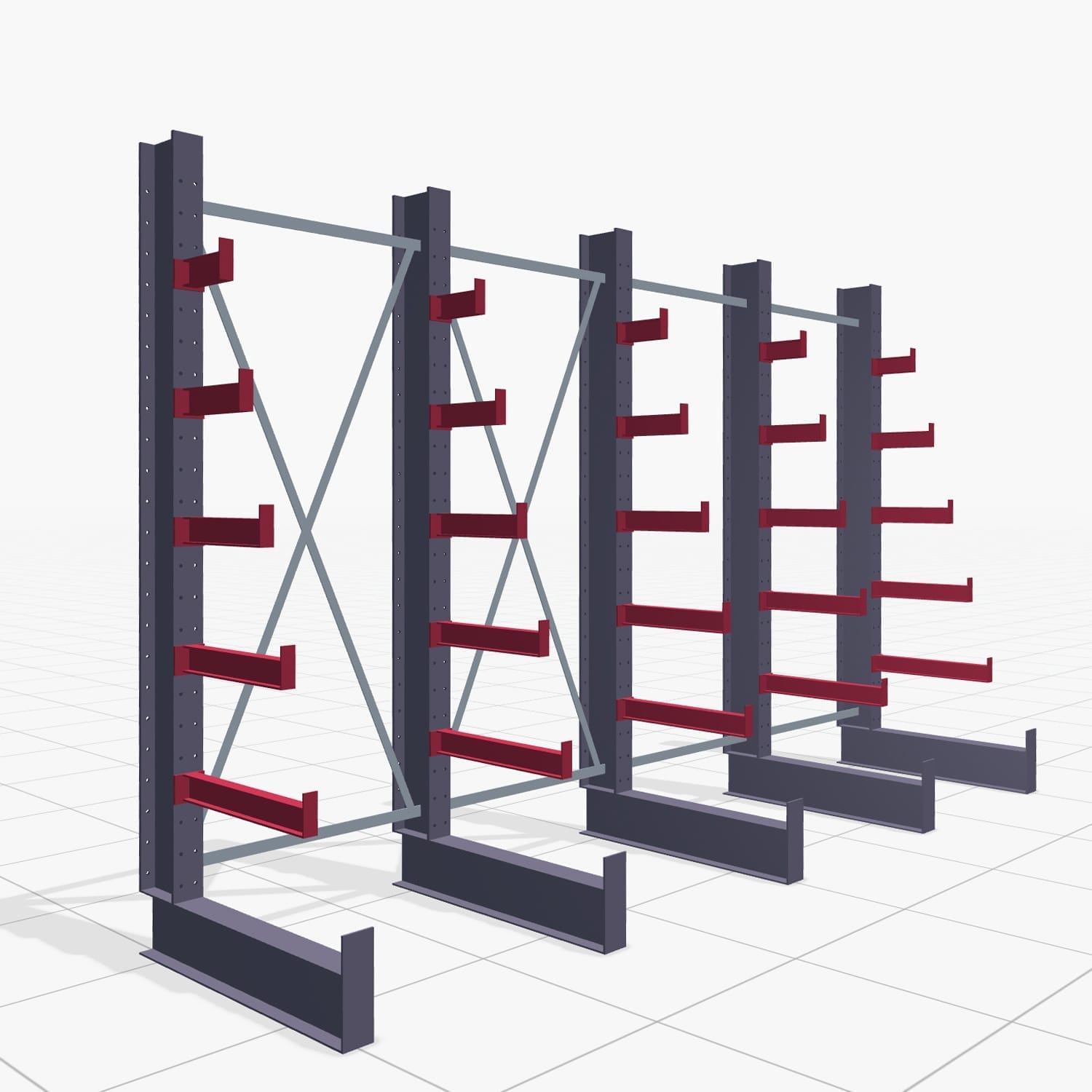 Kerstboomstellingen KHX 3030, H: 2.500 mm (IPE 140), B: 4068 mm, Aantal velden: 4, eenzijdig gebruik