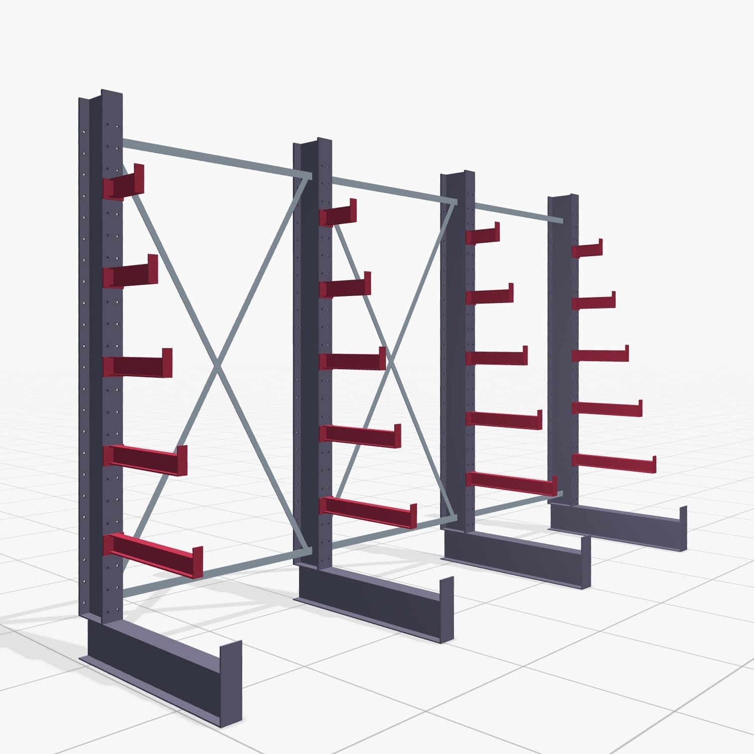Kerstboomstellingen KHX 3030, H: 2.500 mm (IPE 140), B: 3922 mm, Aantal velden: 3, eenzijdig gebruik