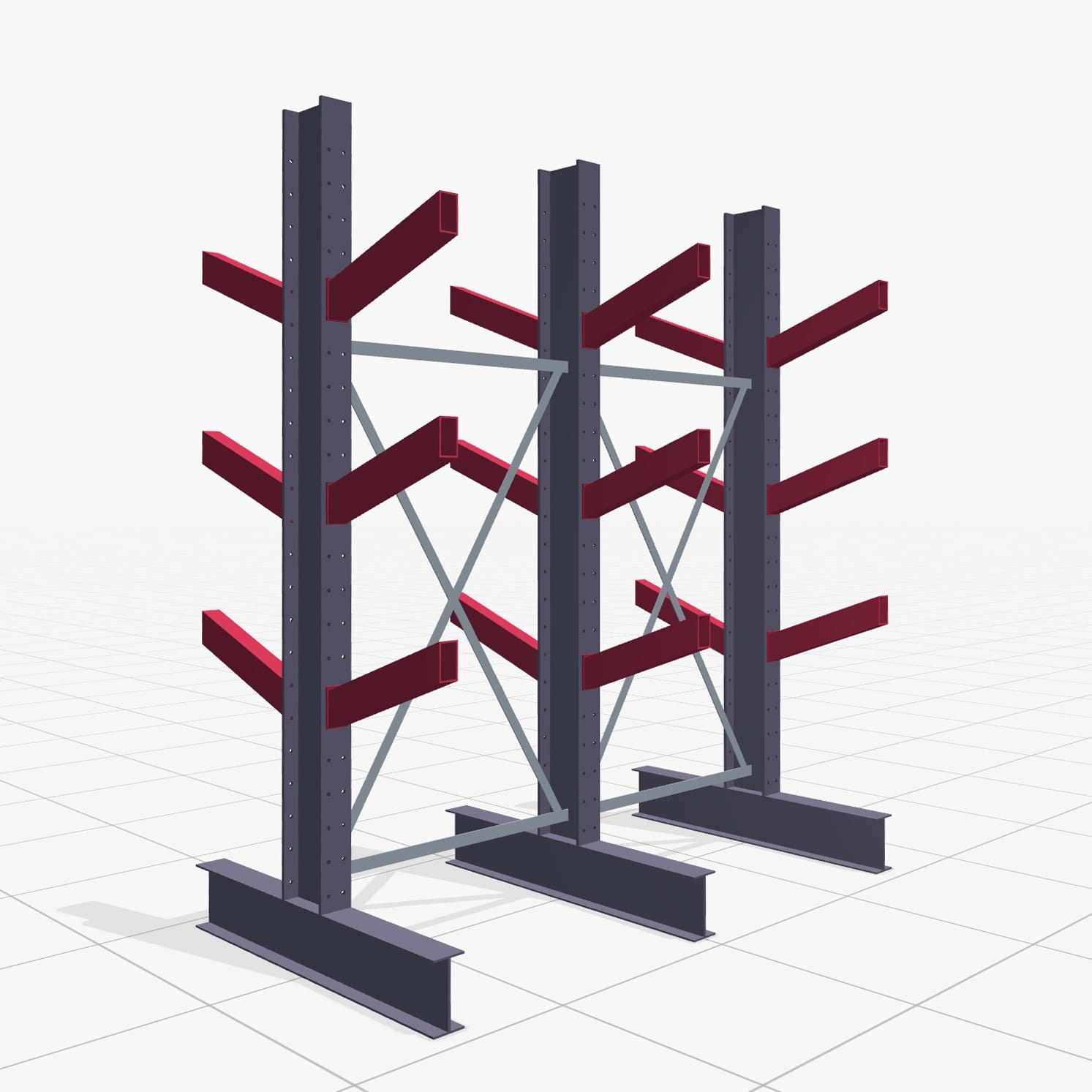 Schuine armstellingen KHX 3020, H: 2.500 mm (IPE 200), B: 2102 mm, aantal velden: 2