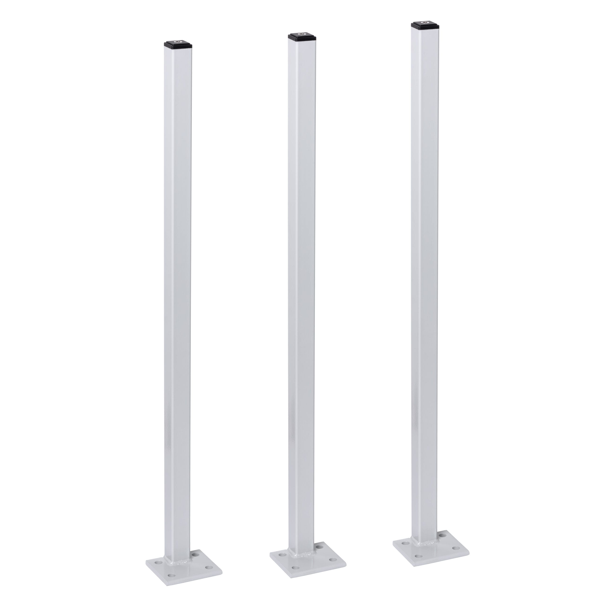 LBX 8000 leuningstijlen, compleet, 3 stuks, RAL 7035 lichtgrijs