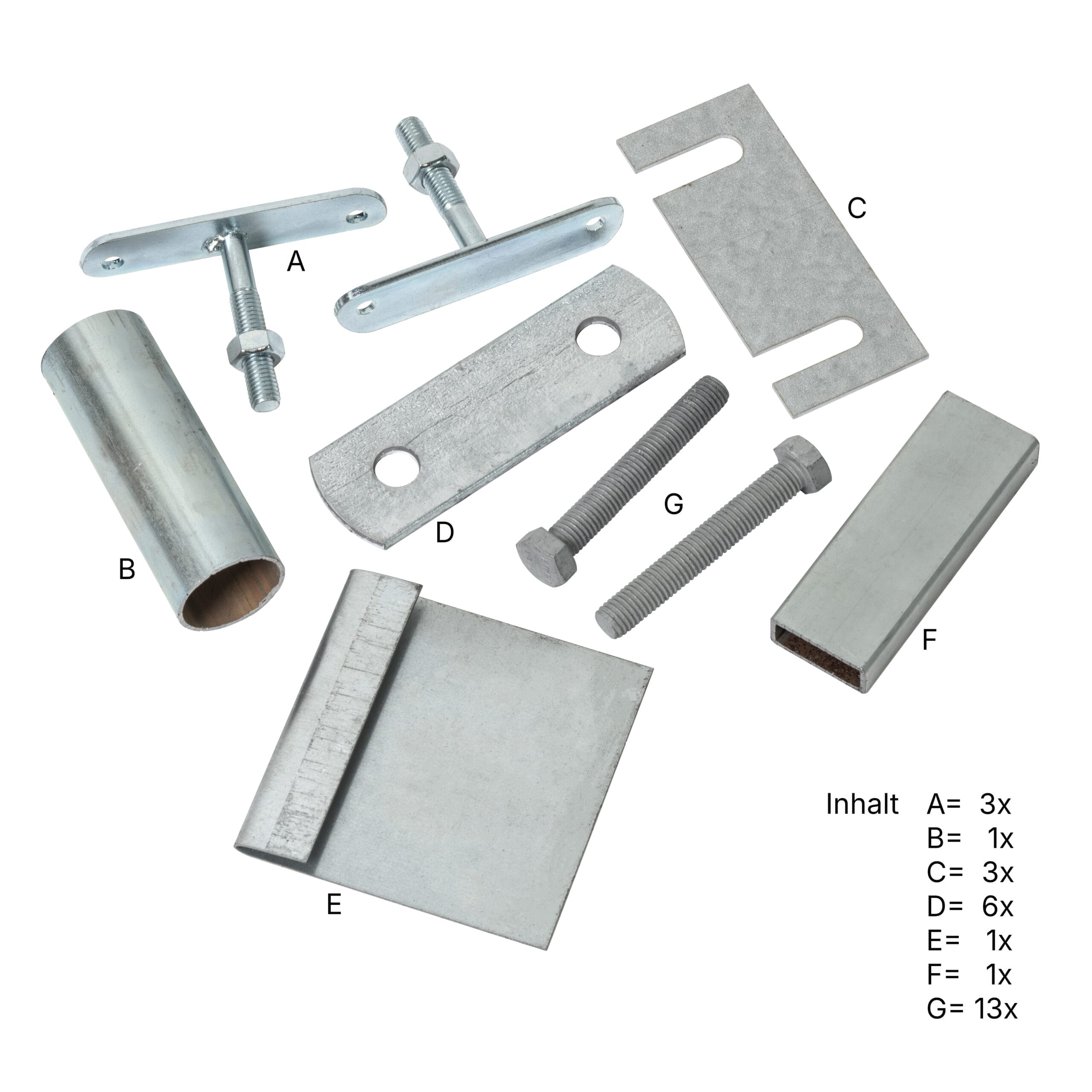 LBX 8000 leuningstijlen, compleet, 3 stuks, RAL 7035 lichtgrijs