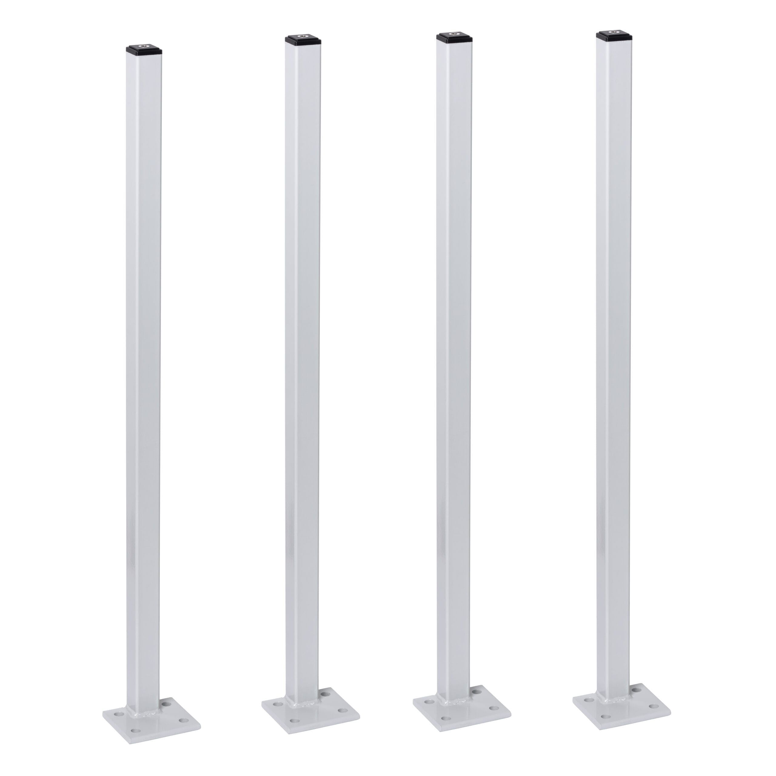 LBX 8000 leuningstijlen, compleet, 4 stuks, RAL 7035 lichtgrijs