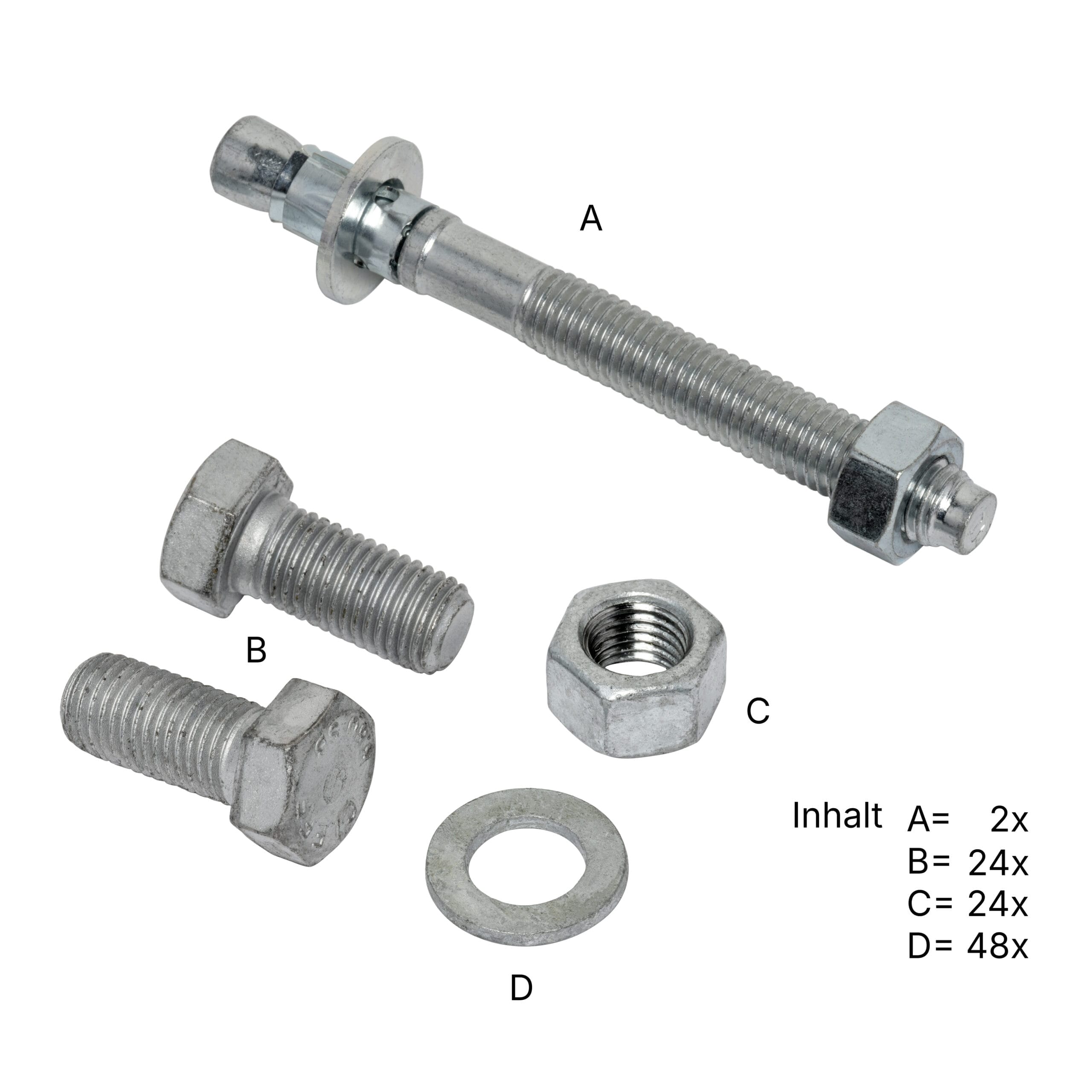 LBX 8000 LBX Schroevenset voor 4 liggers aan 1 staander, incl. pluggen, in kartonnen doos
