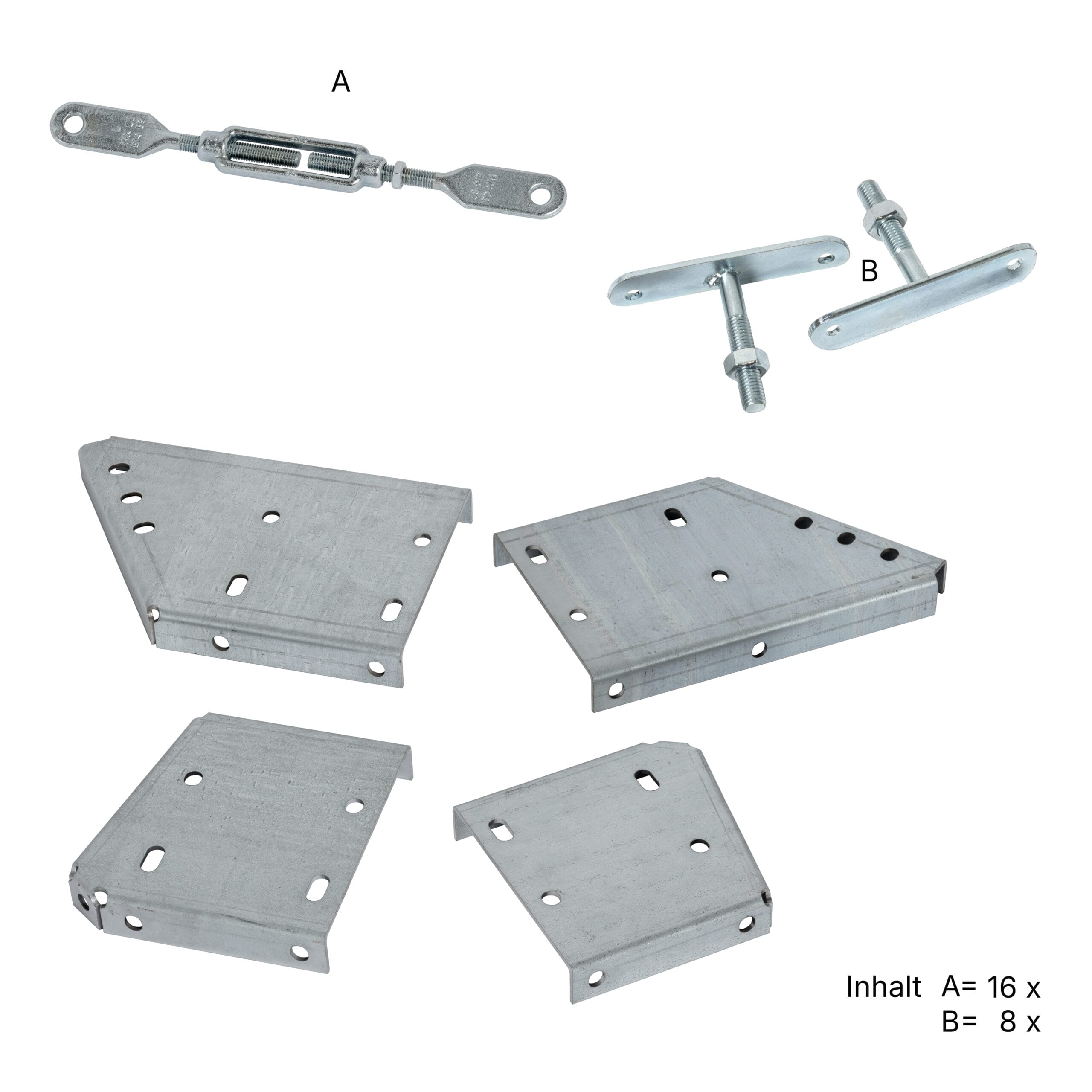 LBX 8000 trap, complete bouwgroep, incl. accessoires, RAL 7035 lichtgrijs & verzinkt
