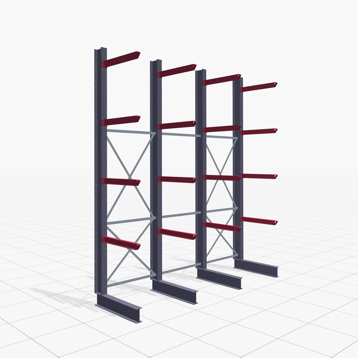 Draagarmstellingen heftruckbediend KSX 2000, H: 3.500 mm, B: 3100 mm, Armlengte: 800 mm, eenzijdig gebruik