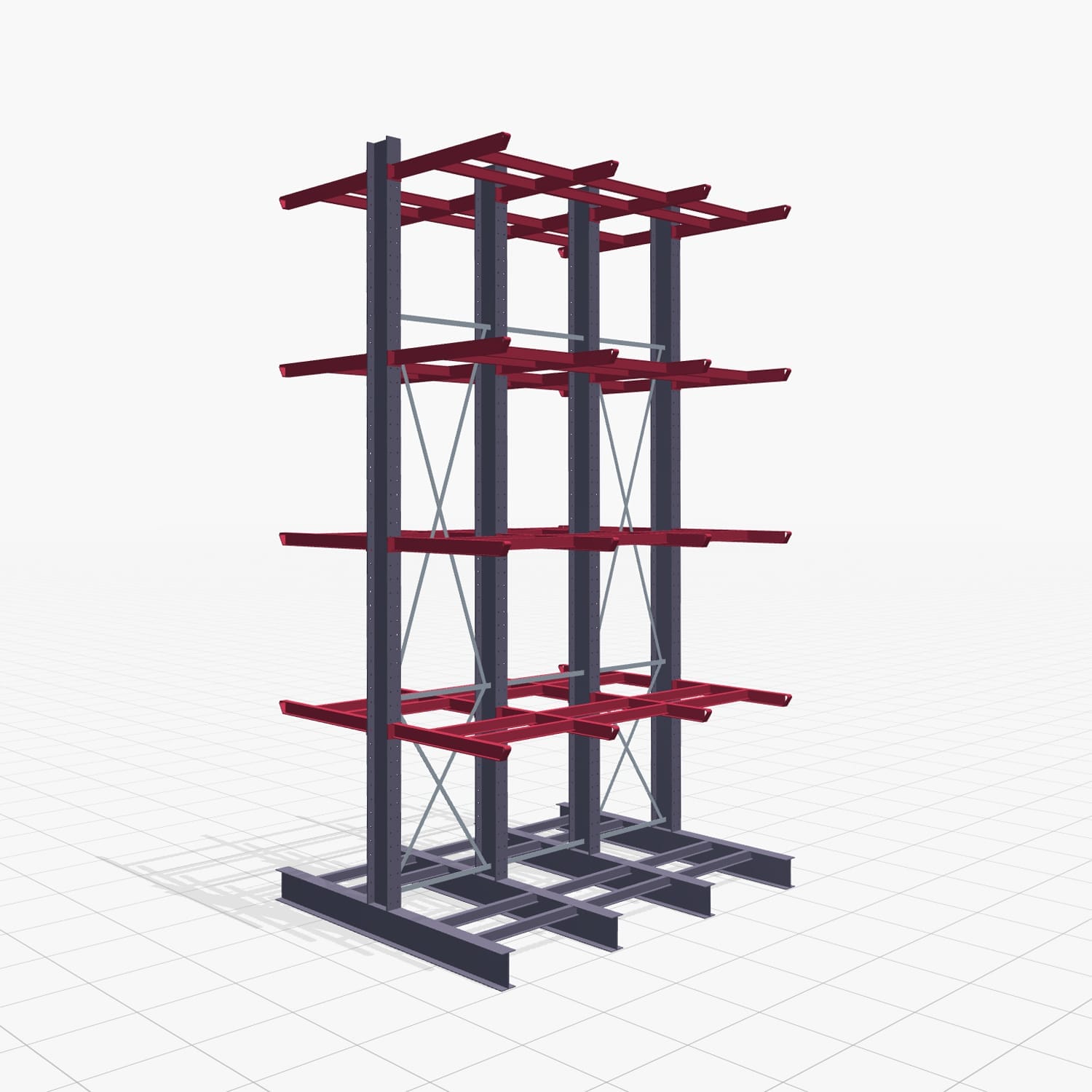Draagarmstellingen heftruckbediend KSX 2000, H: 5.500 mm, B: 3120 mm, Armlengte: 1.200 mm, tweezijdig gebruik