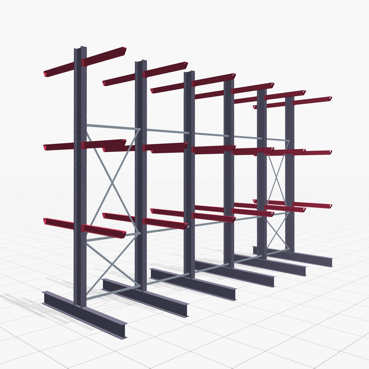 Draagarmstellingen heftruckbediend KSX 2000, H: 4.000 mm, B: 6100 mm, Armlengte: 1.000 mm, tweezijdig gebruik