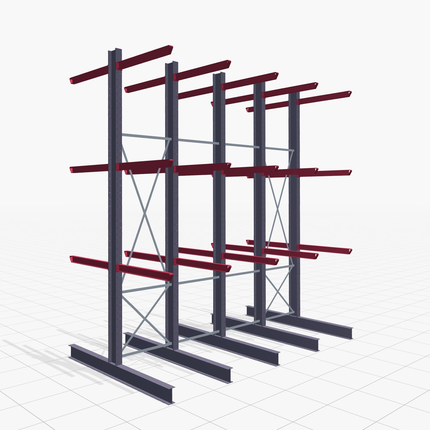 Draagarmstellingen heftruckbediend KSX 2000, H: 4.500 mm, B: 4100 mm, Armlengte: 1.200 mm, tweezijdig gebruik
